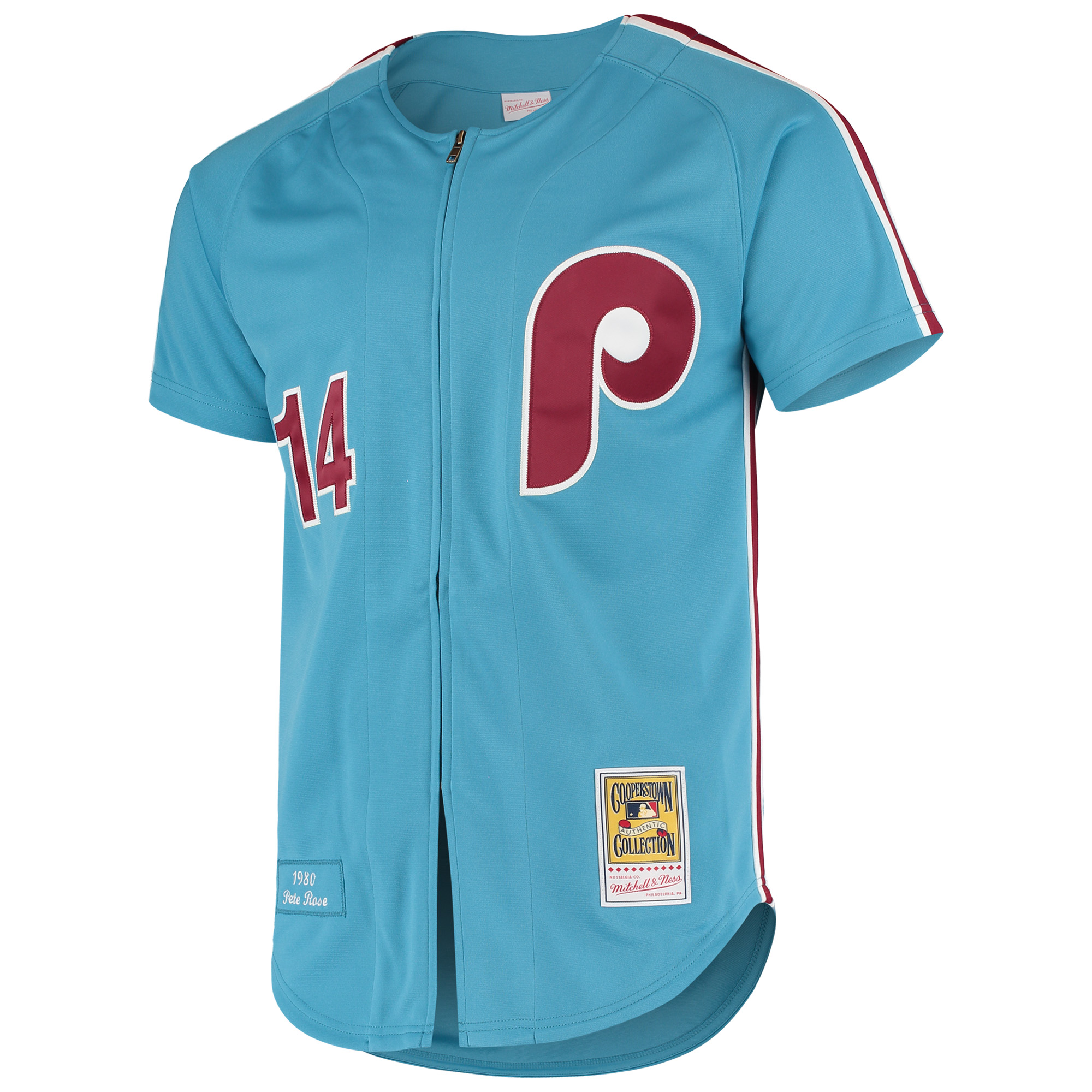 Men's Mitchell & Ness Pete Rose Light Blue Philadelphia Phillies Cooperstown Collection Authentic Jersey