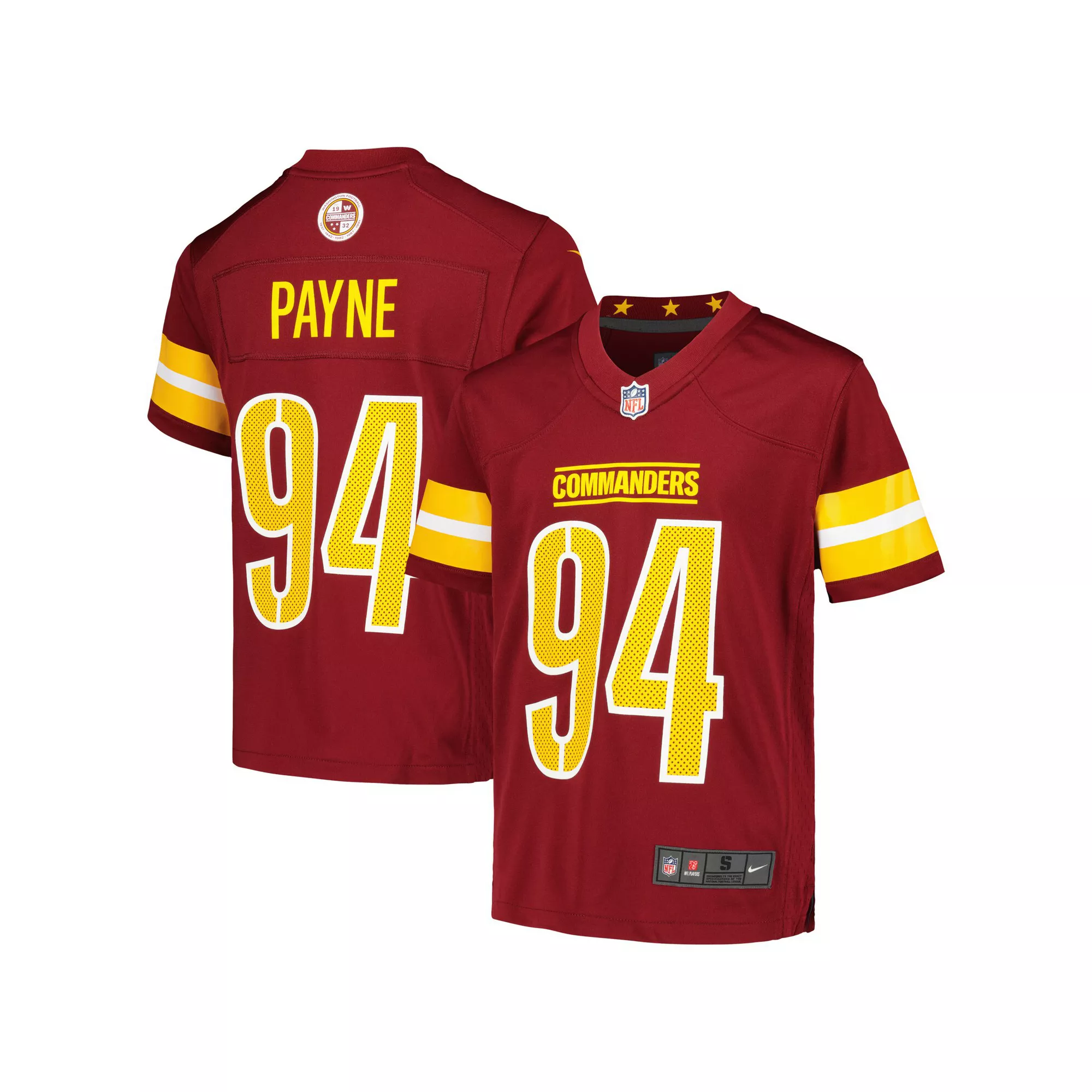 Youth Nike Daron Payne Burgundy Washington Commanders Game Jersey
