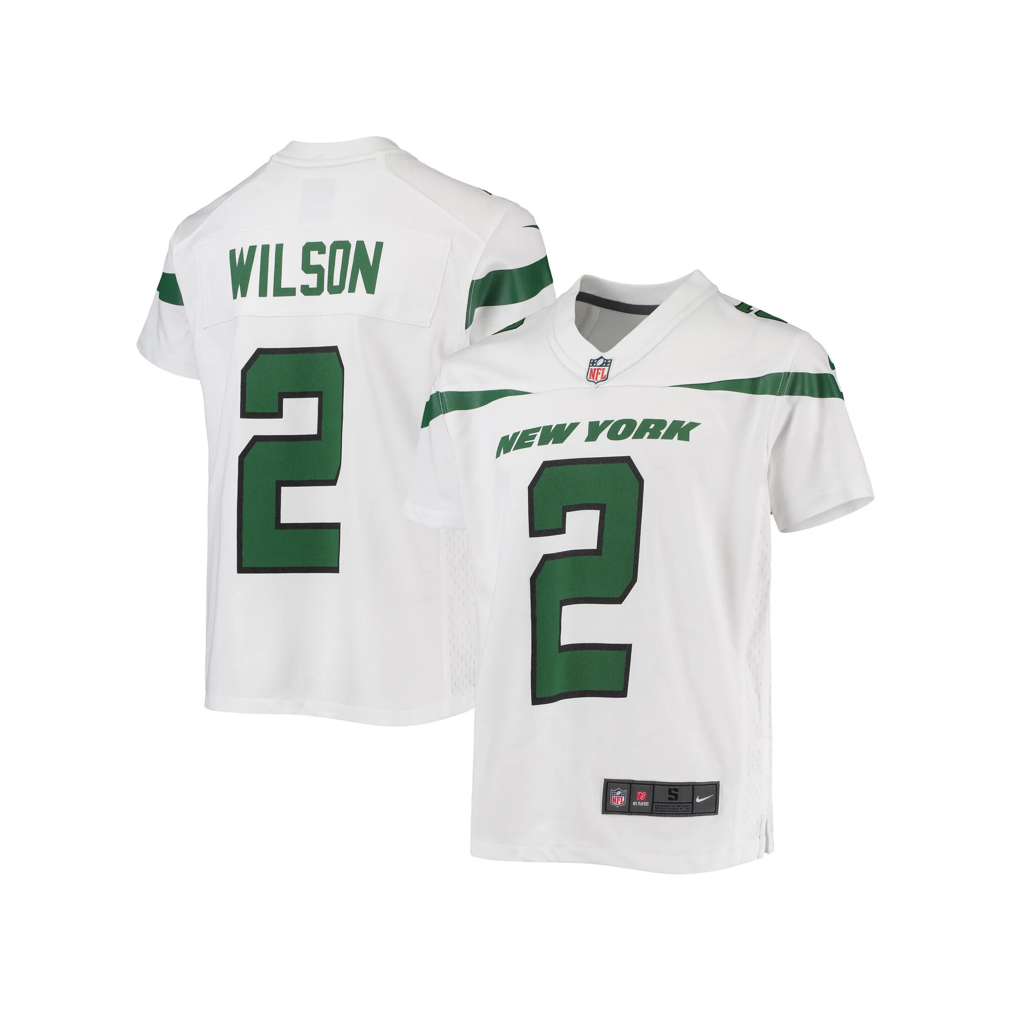 Youth Nike Zach Wilson White New York Jets Game Jersey