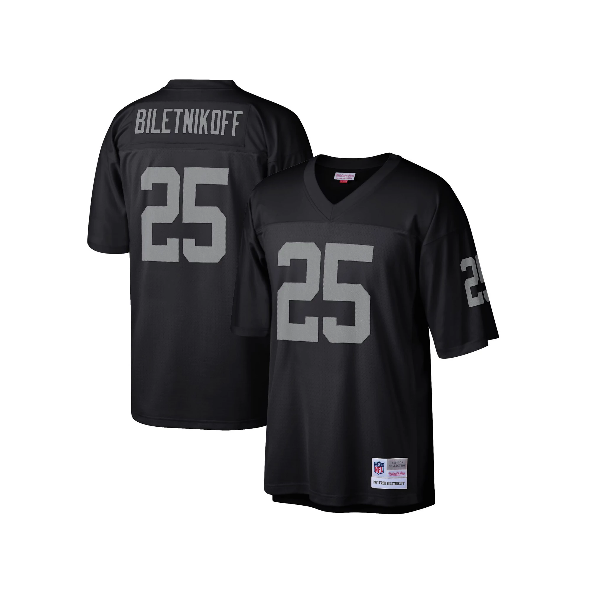 Men's Mitchell & Ness Fred Biletnikoff Black Las Vegas Raiders Retired Player Legacy Replica Jersey
