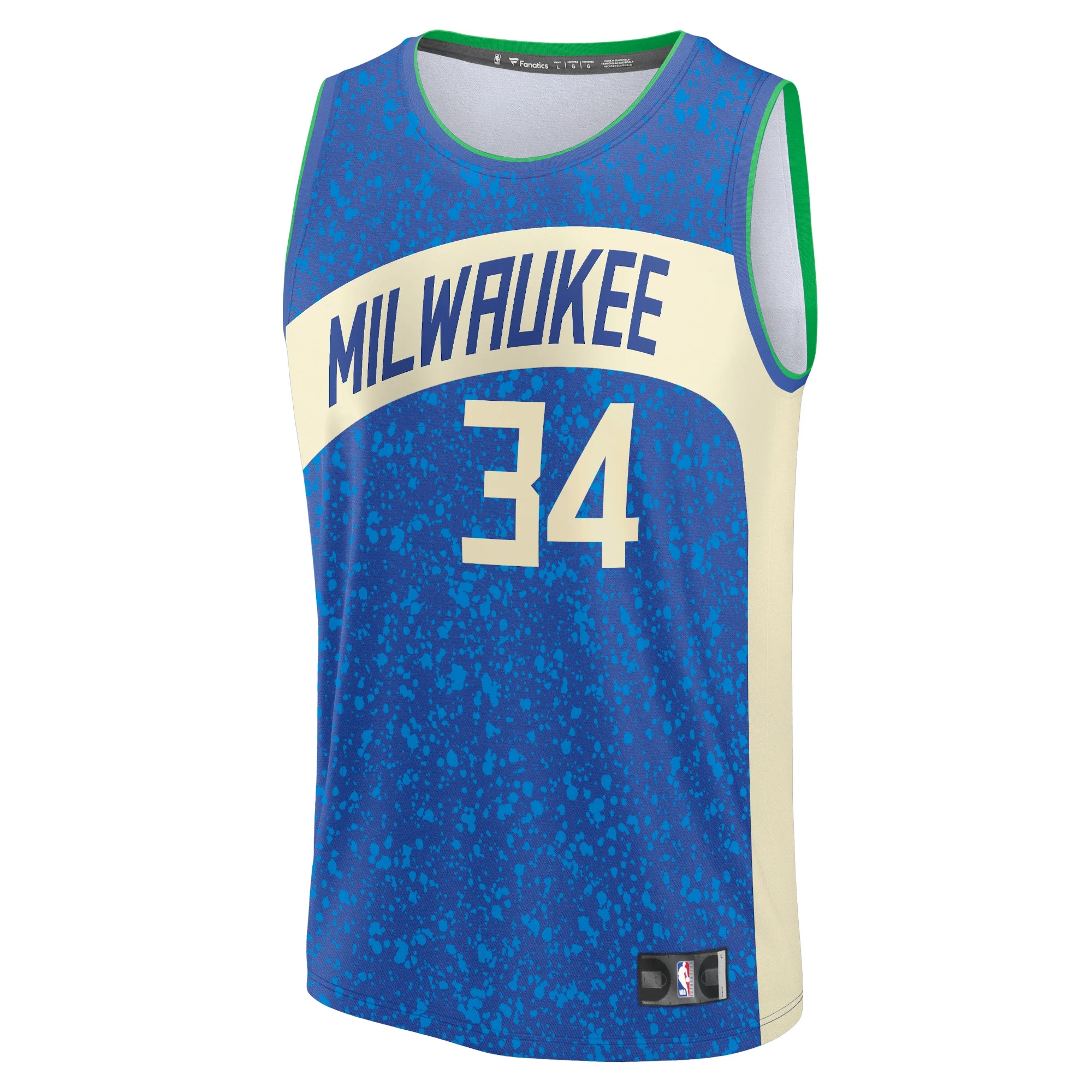 Men's Fanatics Giannis Antetokounmpo Royal Milwaukee Bucks Fast Break Jersey - City Edition