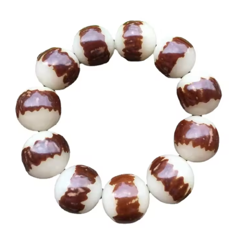 Double-sided Lotus Bodhi Root Buddha Beads Cultural White Jade Bodhi String Beads Bracelet Duo Treasure Colourful Weathered Bodh