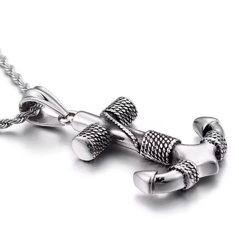 Fashion Navy Aged Anchor Pendant Necklace Accessories Men's Necklaces