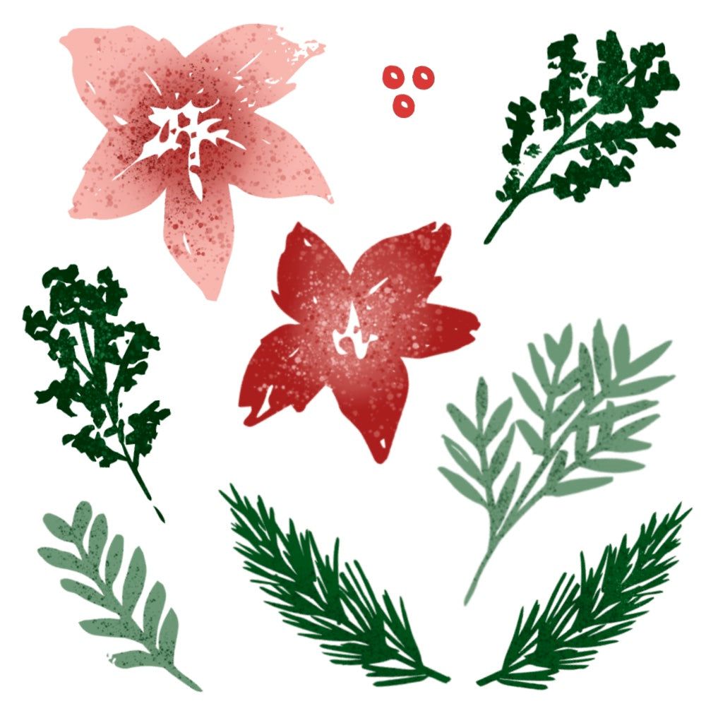 Winter Watercolor 6x6 Stamp Set