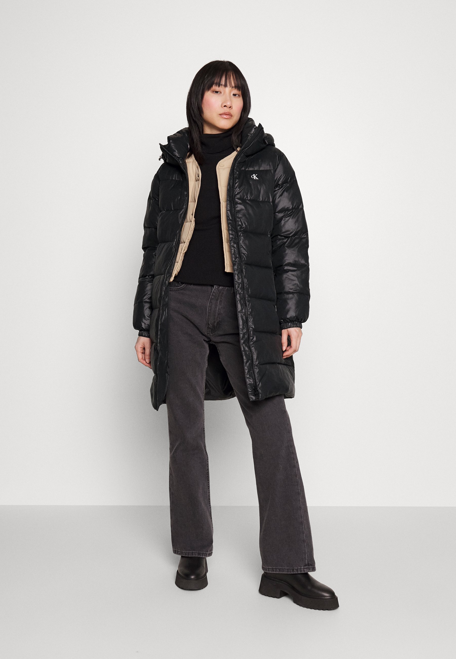 LW PADDED LONG FITTED JACKET - Classic coat