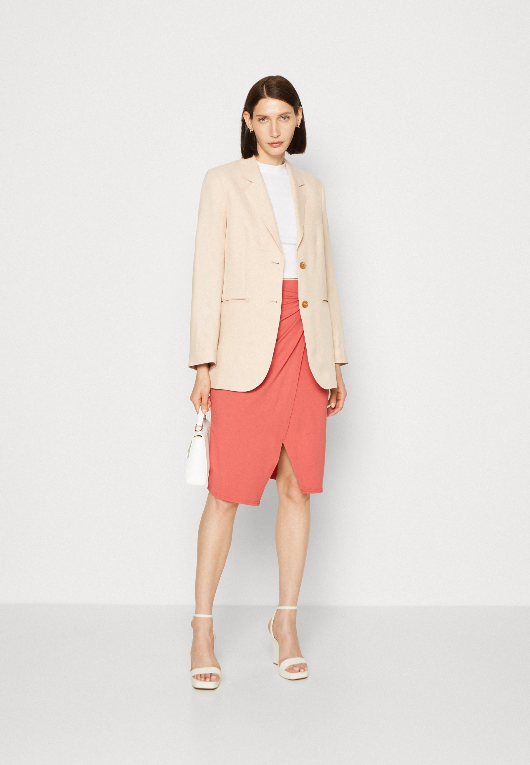 FRONT KNOT MIDI SKIRT - Pencil skirt