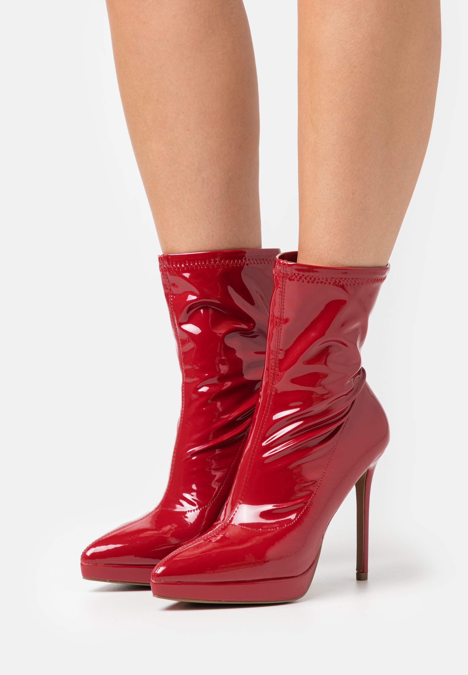 High heeled ankle boots