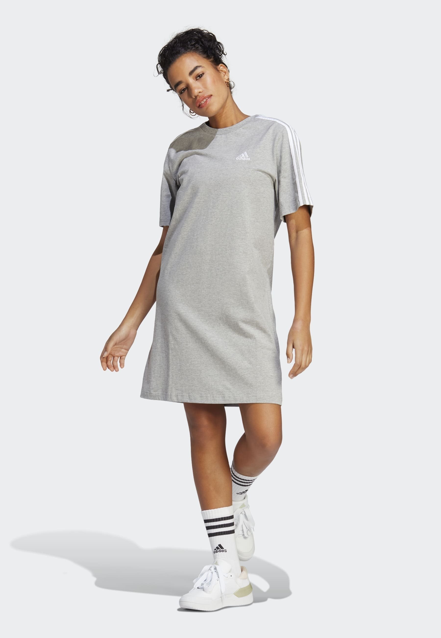 ESSENTIALS 3 STRIPESBOYFRIEND TEE DRESS - Jersey dress