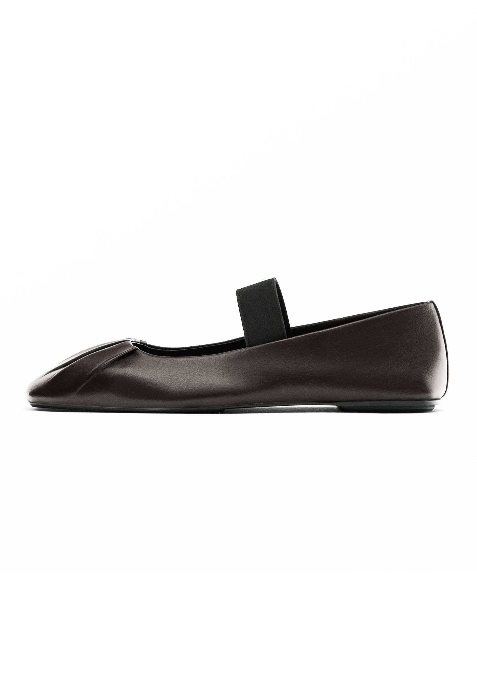 GATHERED STRETCH FLATS- Ankle strap ballet pumps