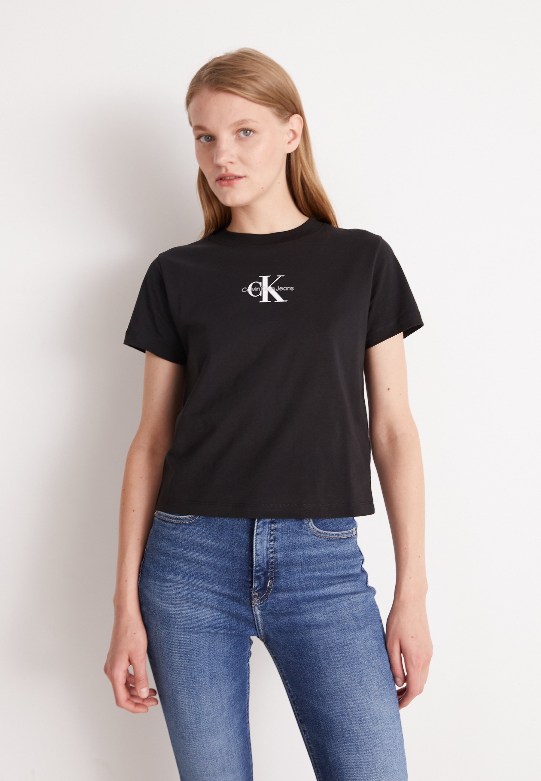CLASSIC CROP TEE - Print T-shirt -black