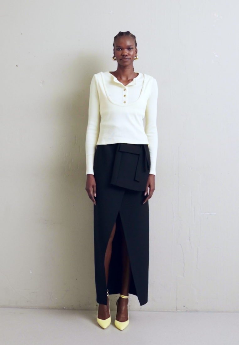 SKIRT WITH BASQUE DETAIL - Wrap skirt