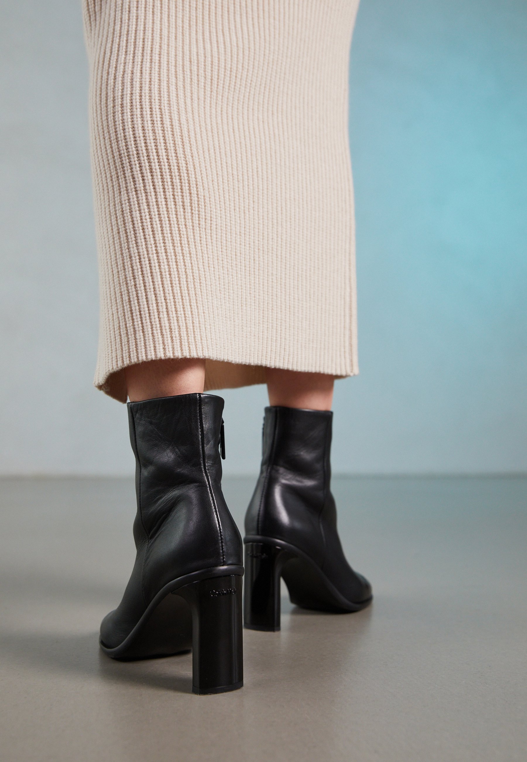 High heeled ankle boots