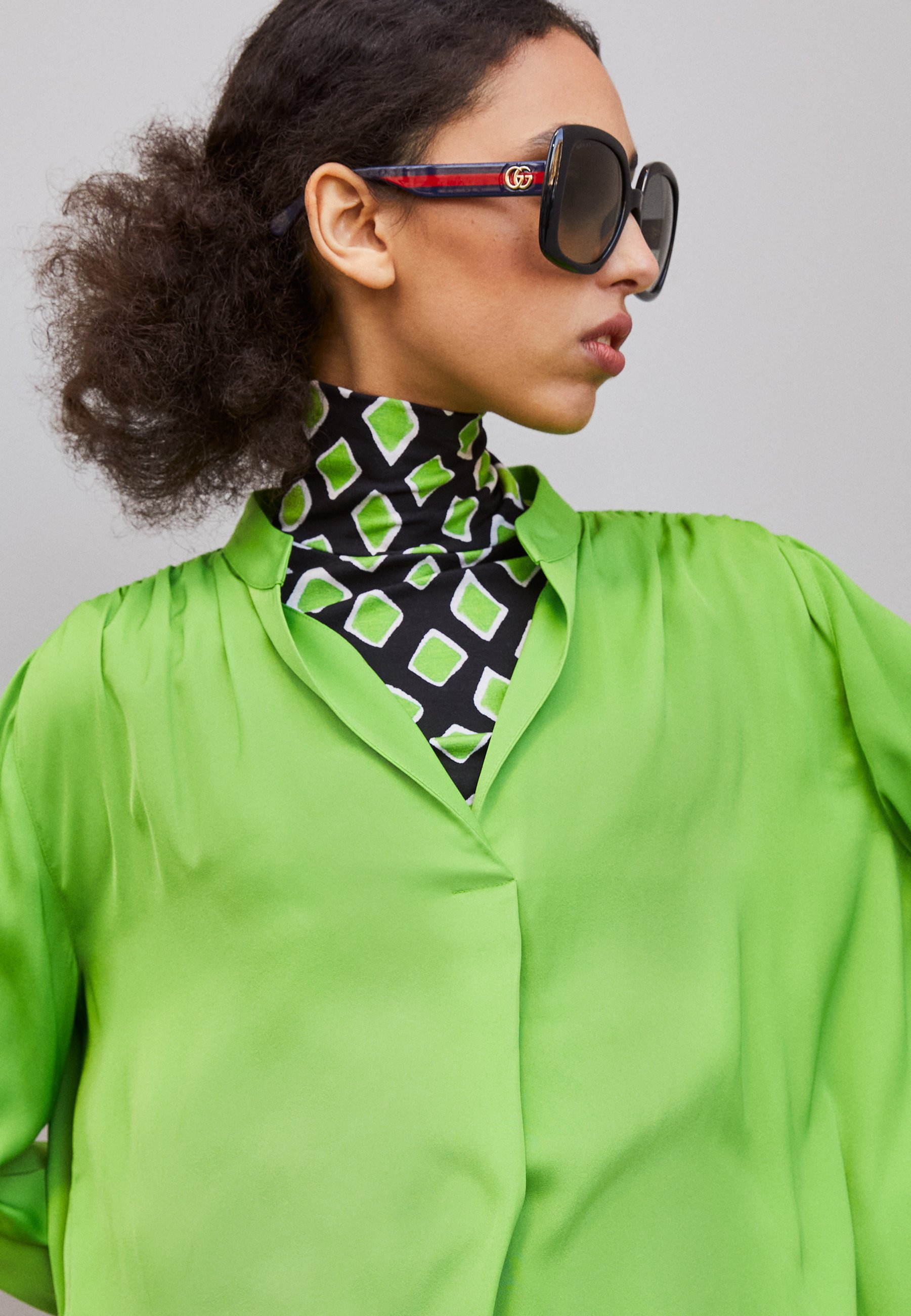 WEB GG SQUARE ACETATE SUNGLASSES - Sunglasses