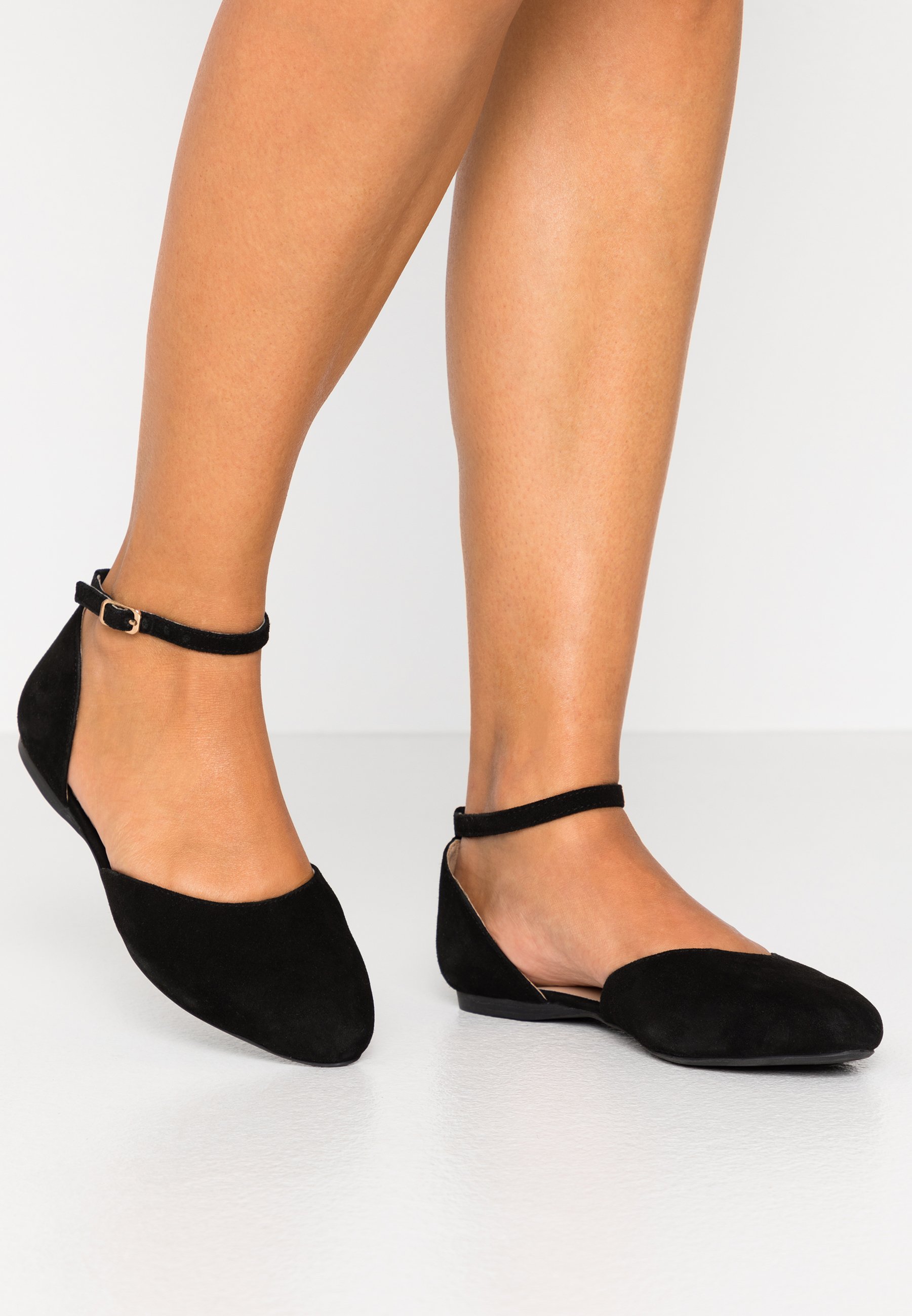 LEATHER - Ankle strap ballet pumps