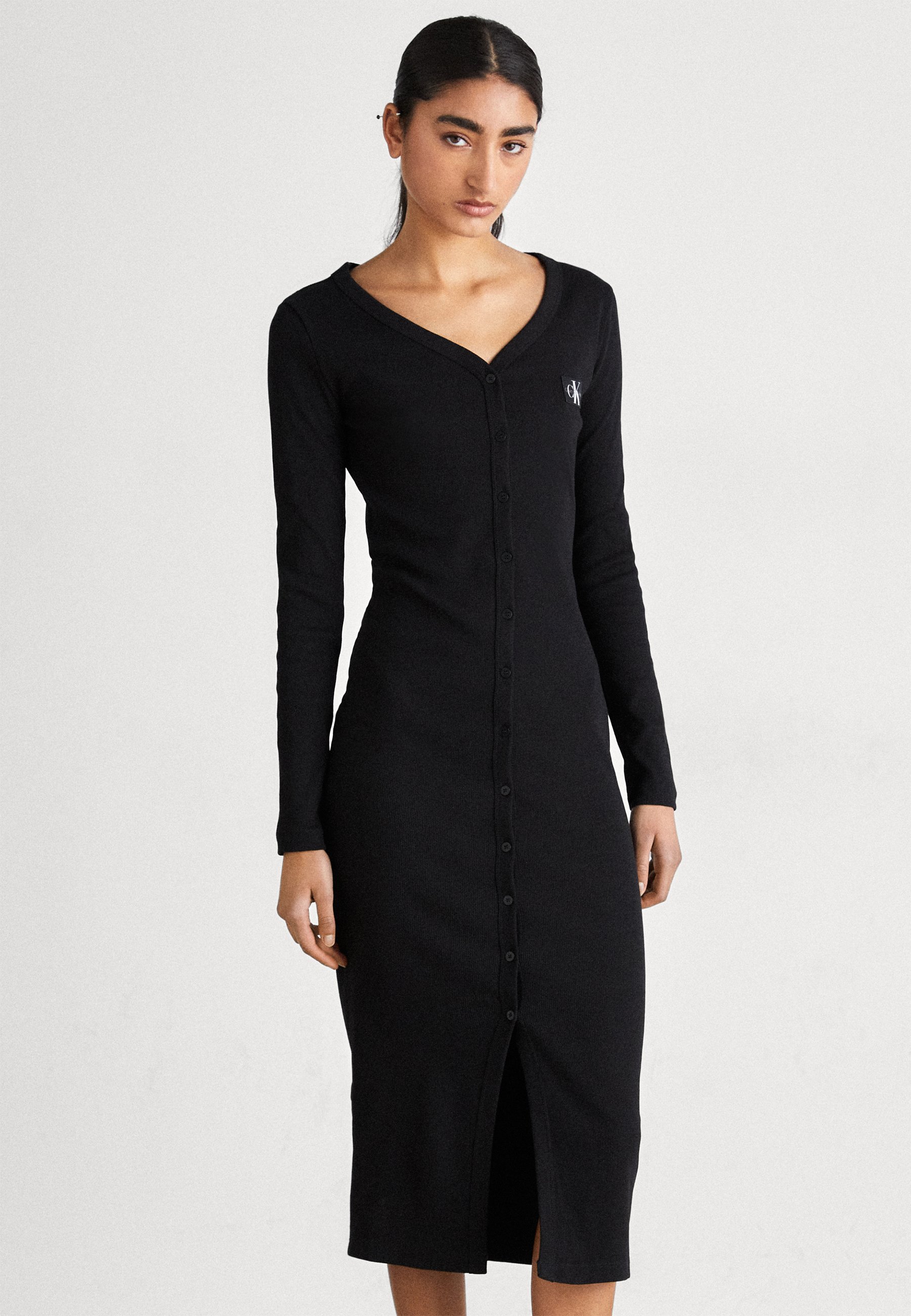 LABEL LONG SLEEVE DRESS - Jumper dress