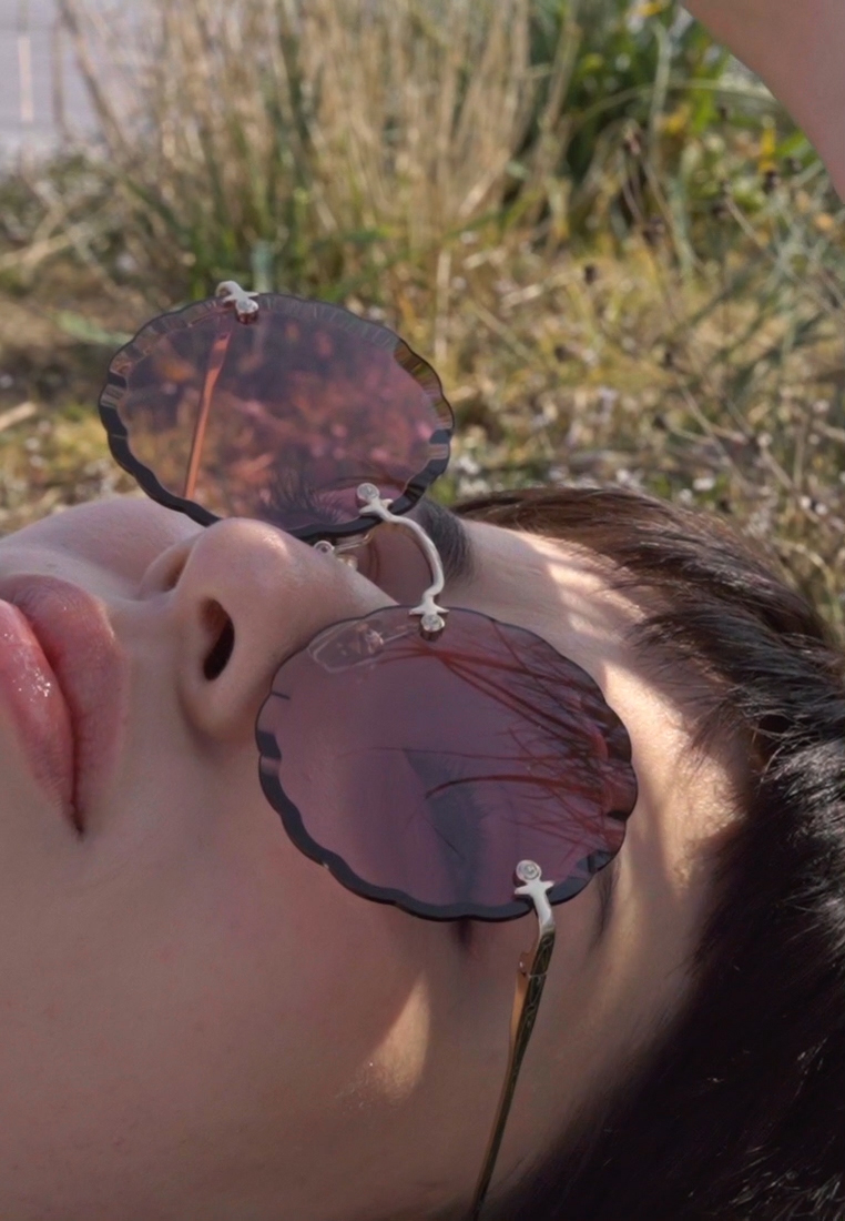 ROSIE RIMLESS ROUNDED METAL SUNGLASSES - Sunglasses
