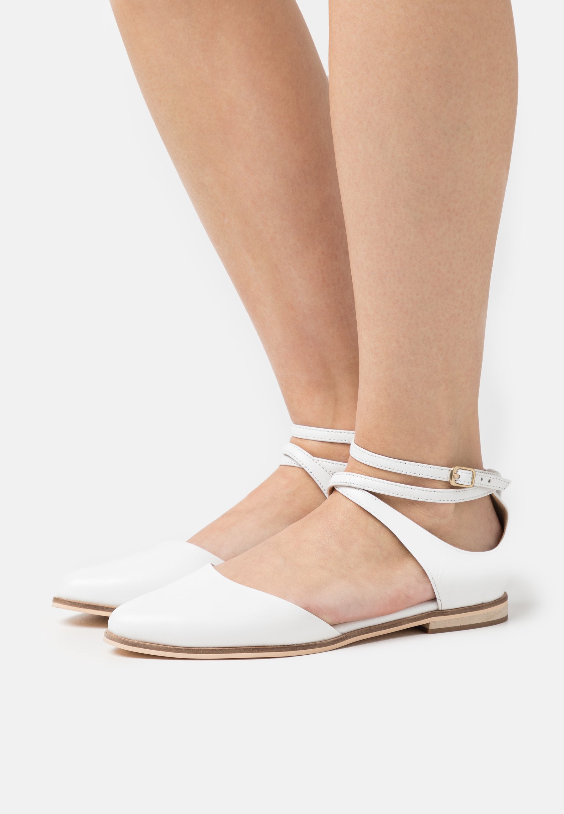 LEATHER- Ankle strap ballet pumps