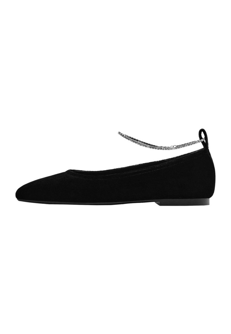 FLATS WITH RHINESTONE ANKLE STRAP - Ballet pumps