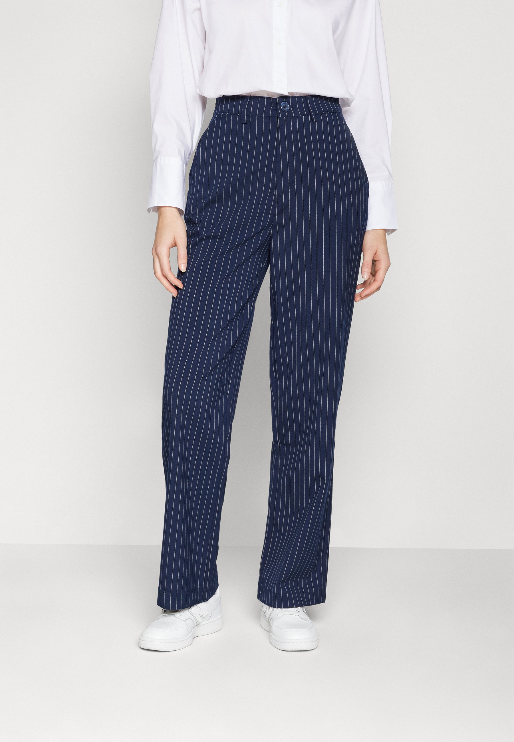 PINSTRIPE WIDE LEG TROUSERS - Trousers