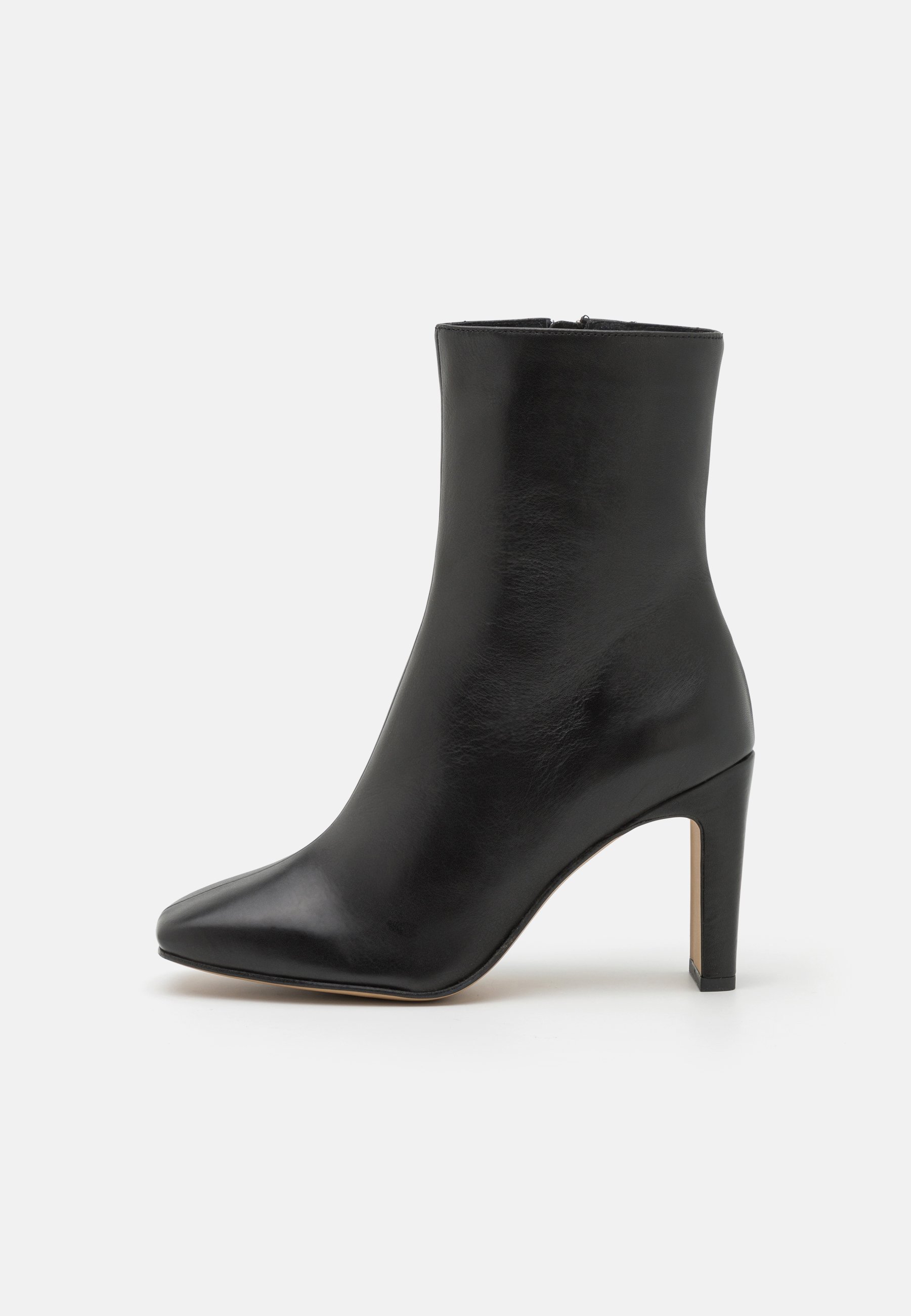 LEATHER- High heeled ankle boots