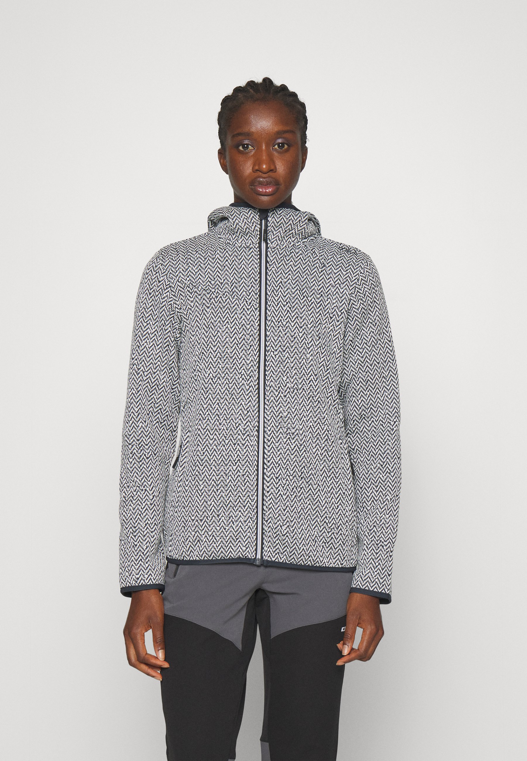 WOMAN JACKET FIX HOOD - Fleece jacket