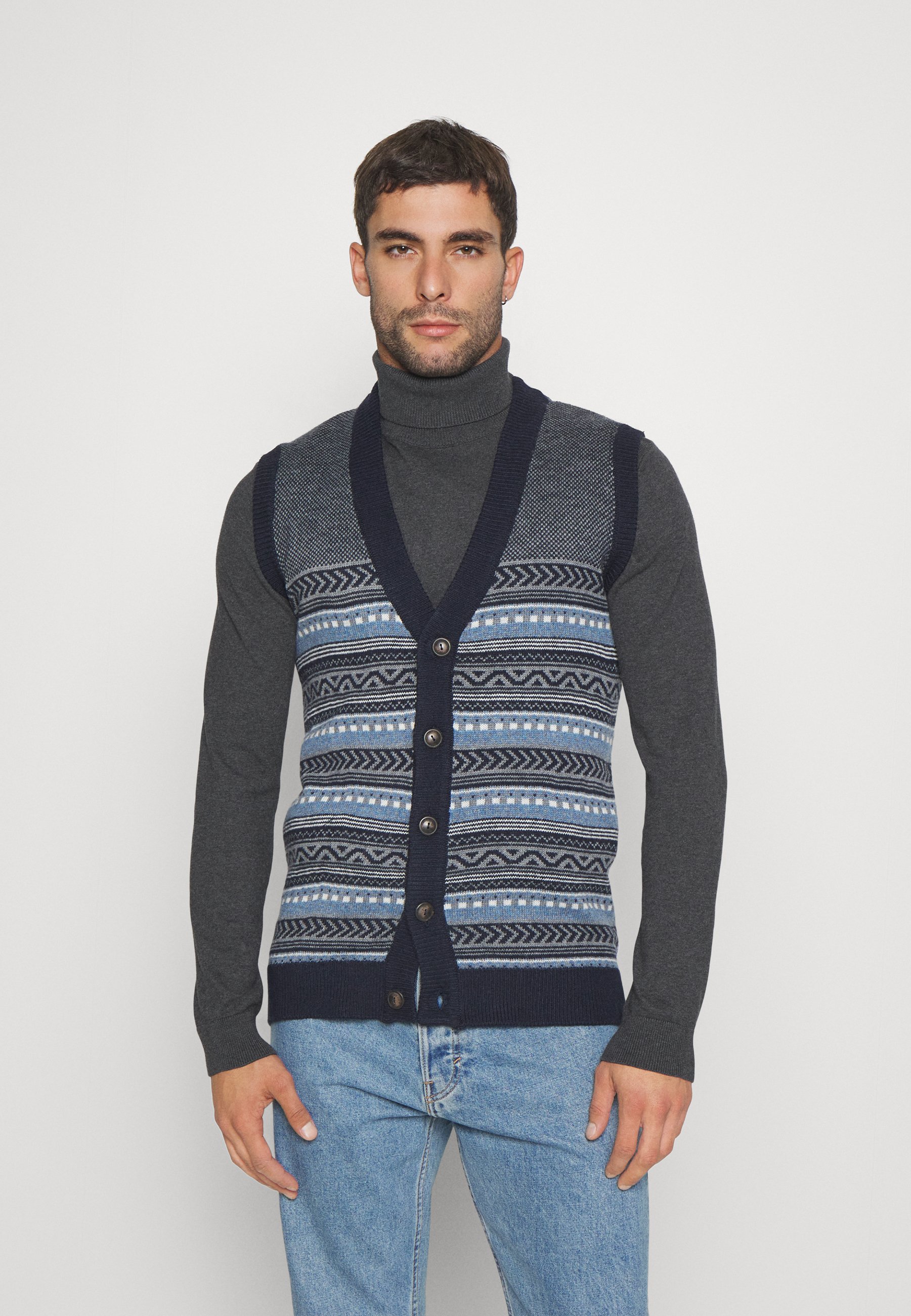 JACQUARD SLIPOVER BUTTON - Waistcoat
