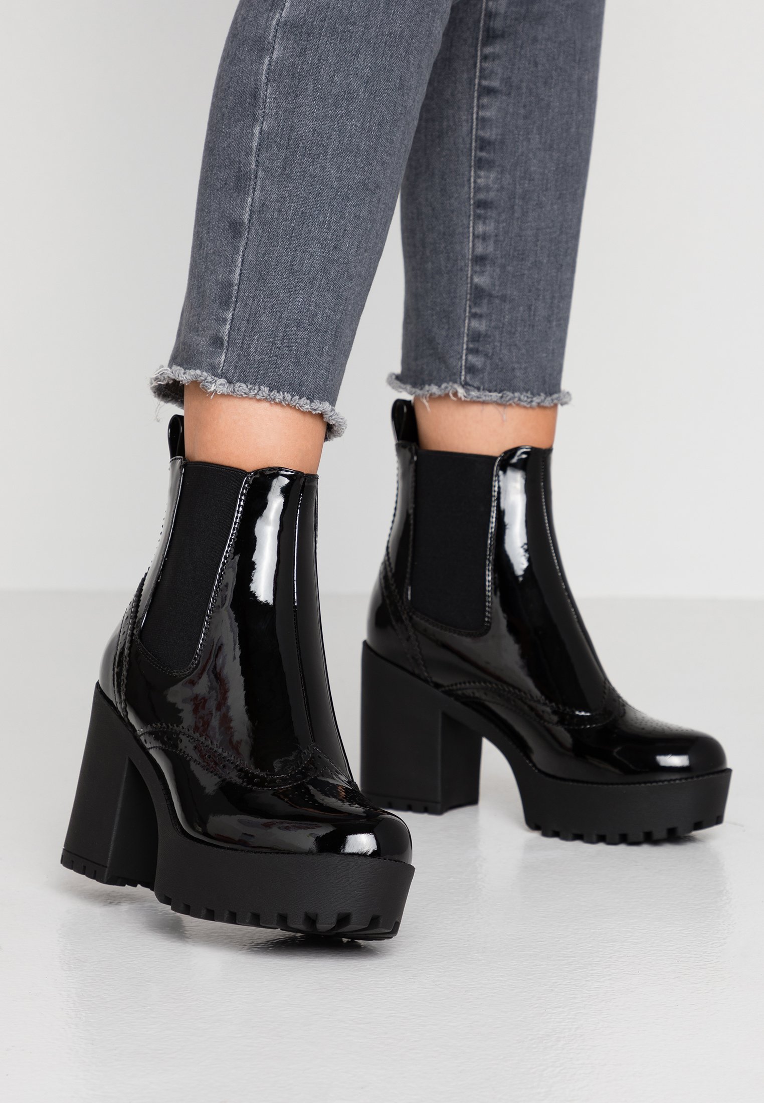 High heeled ankle boots