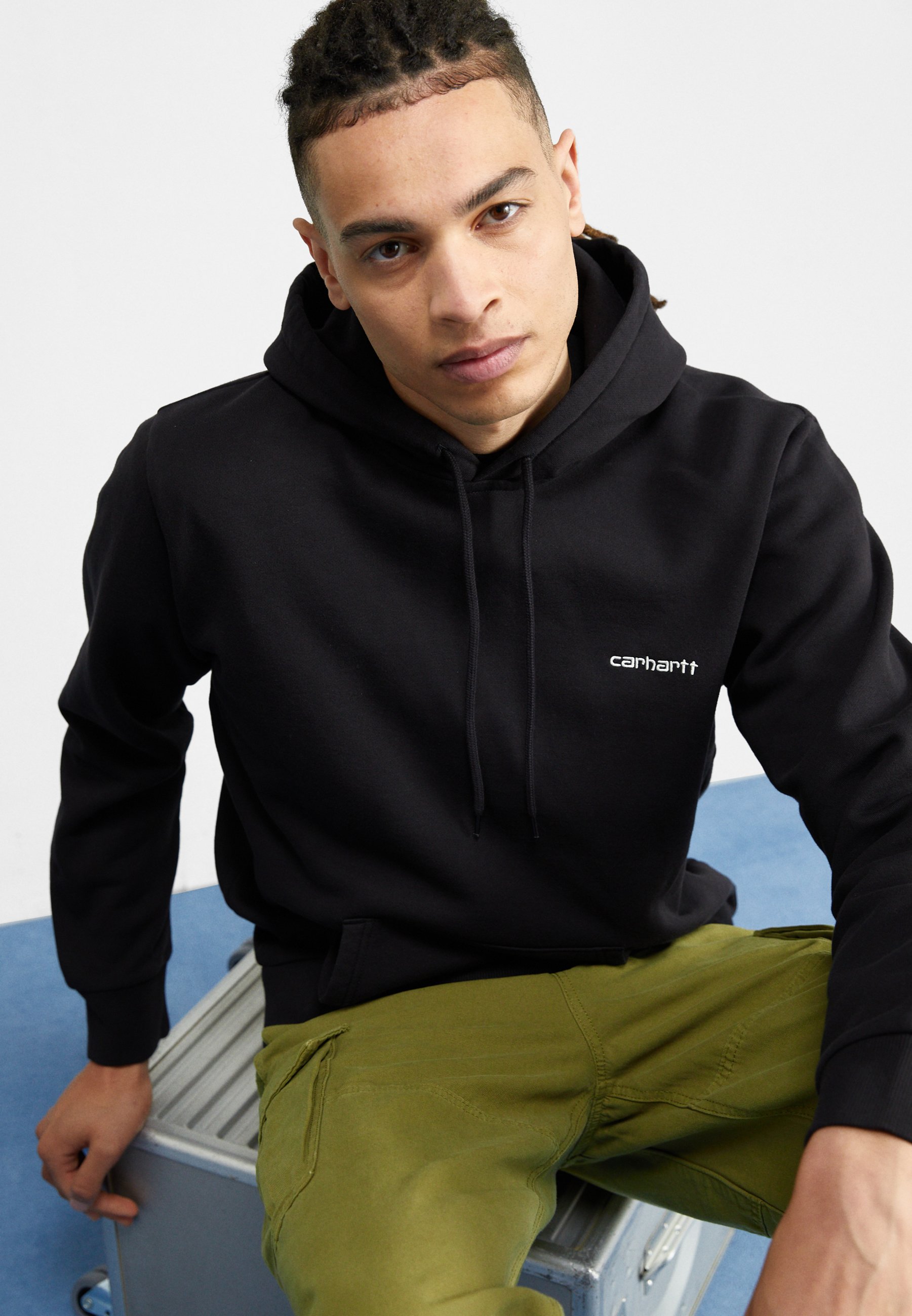 HOODED SCRIPT EMBROIDERY - Hoodie