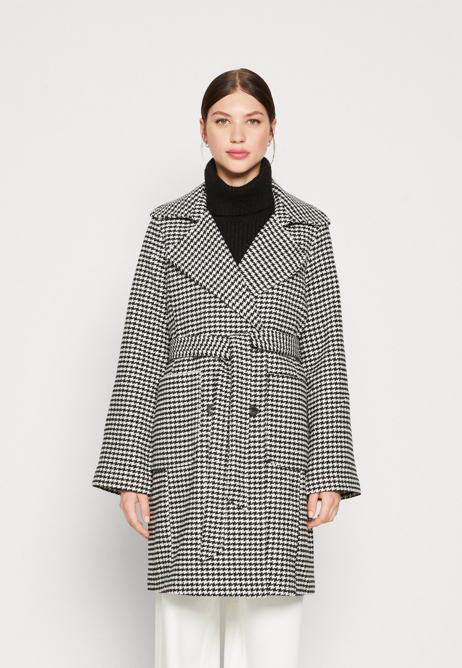PCJOANNES CHECKED COAT BELT - Classic coat