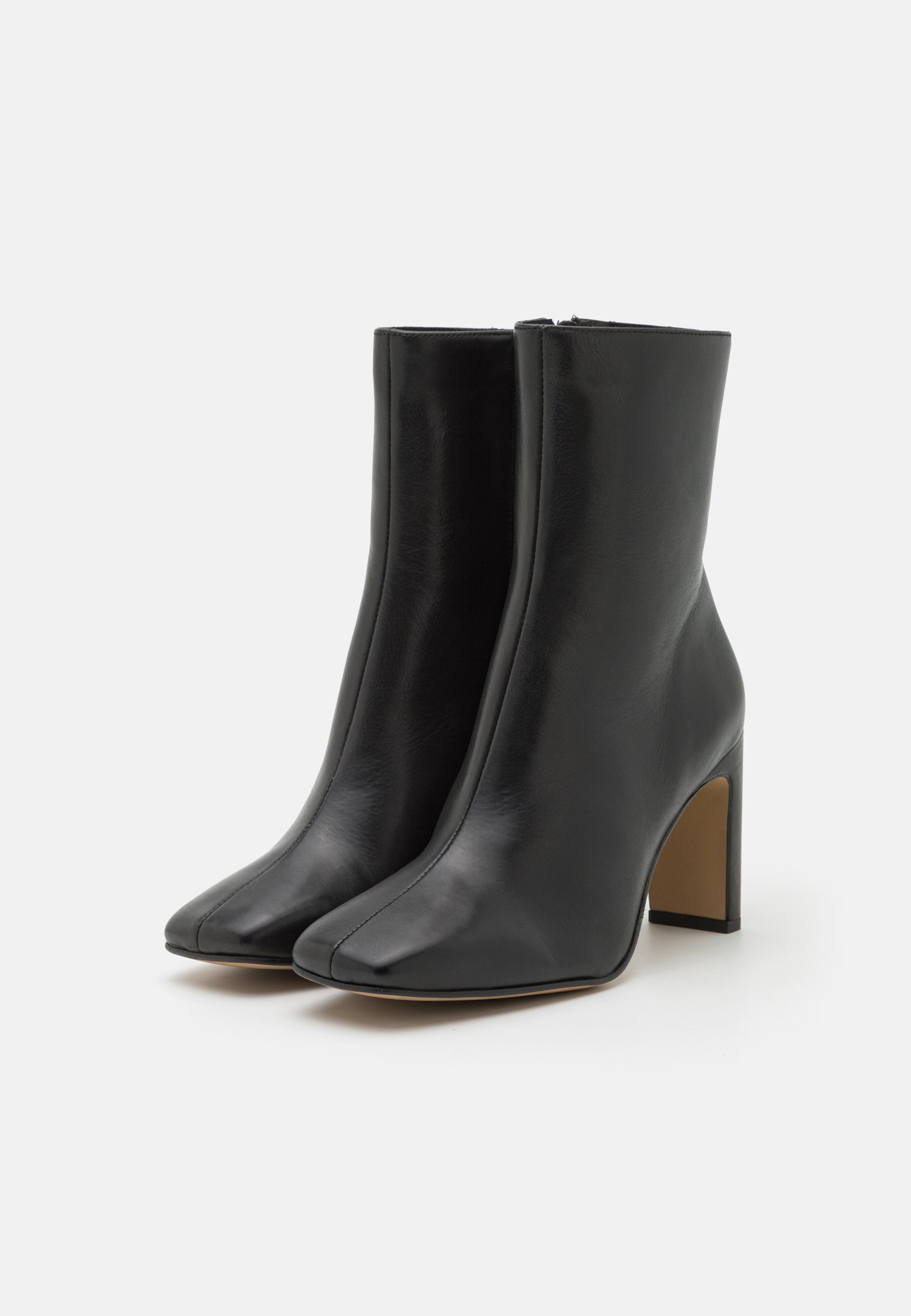 LEATHER- High heeled ankle boots