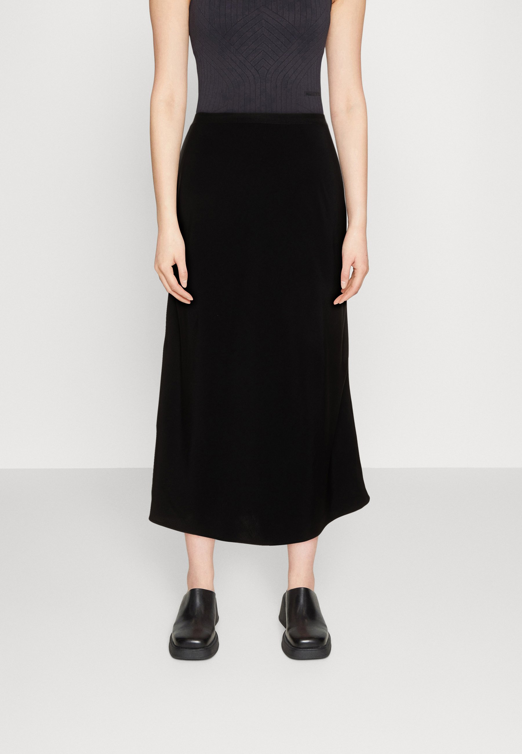 SKIRT SLIP STYLE FLARED ELASTIC WAISTBAND - A-line skirt