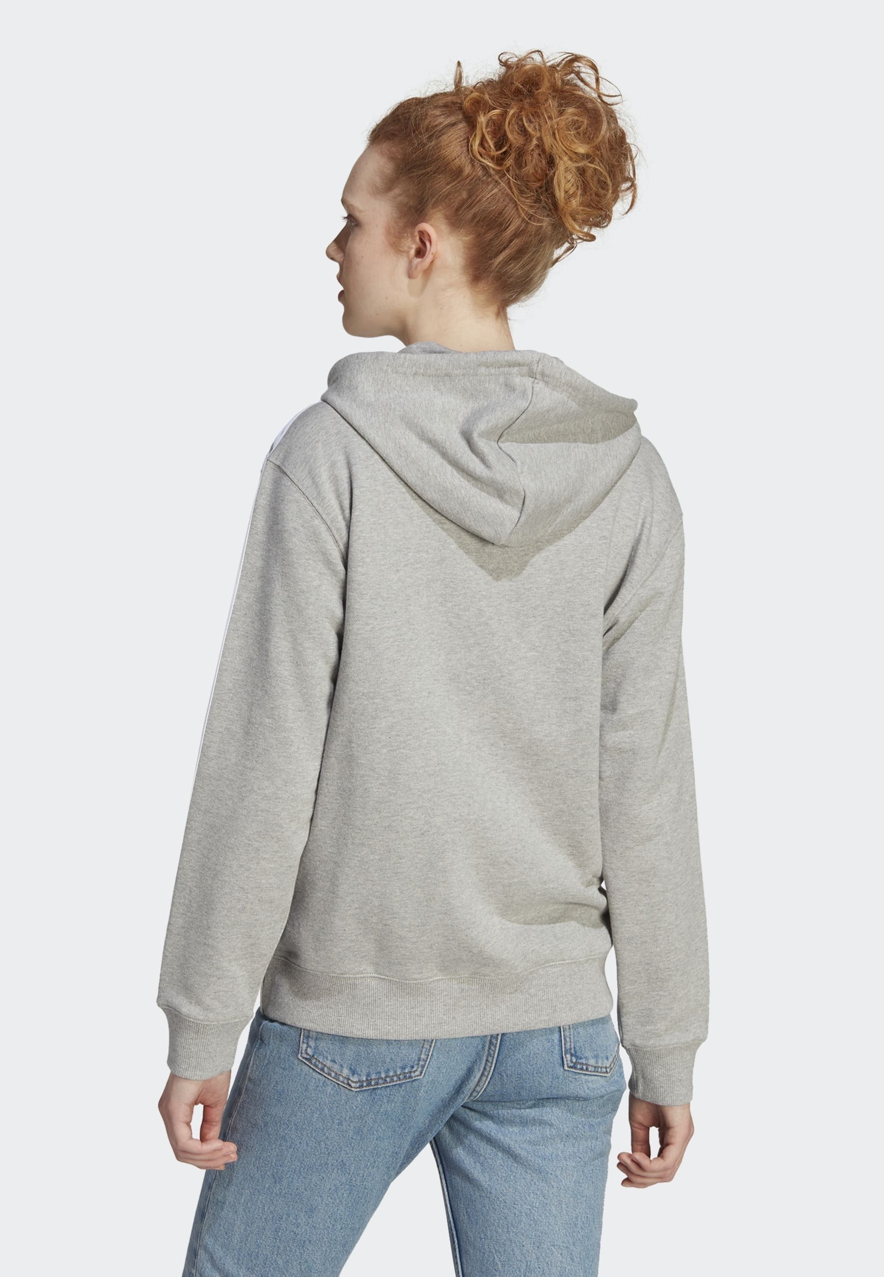 ESSENTIALS 3-STRIPES FULL-ZIP - Zip-up sweatshirt