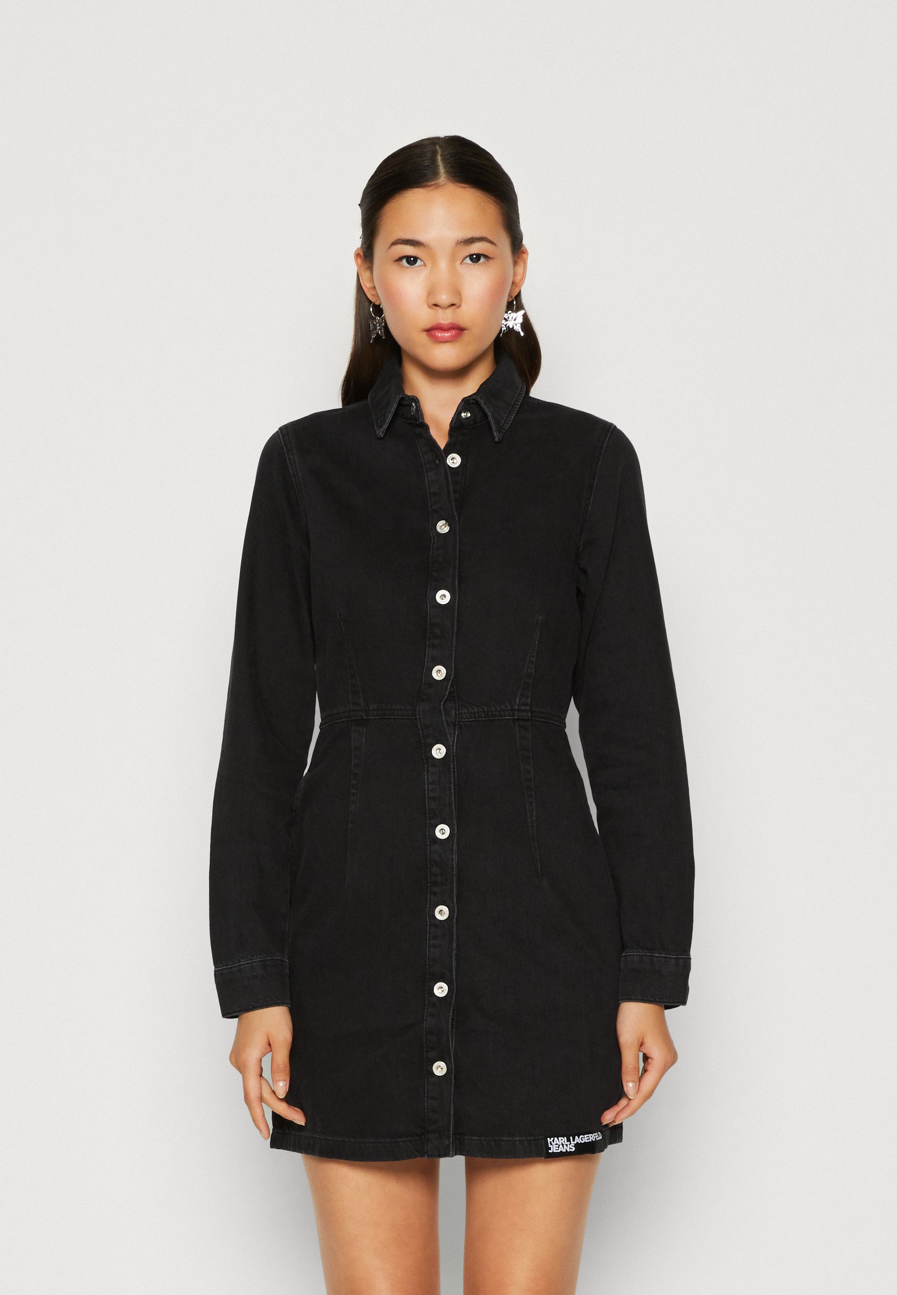 DARTED SHIRT DRESS - Denim dress