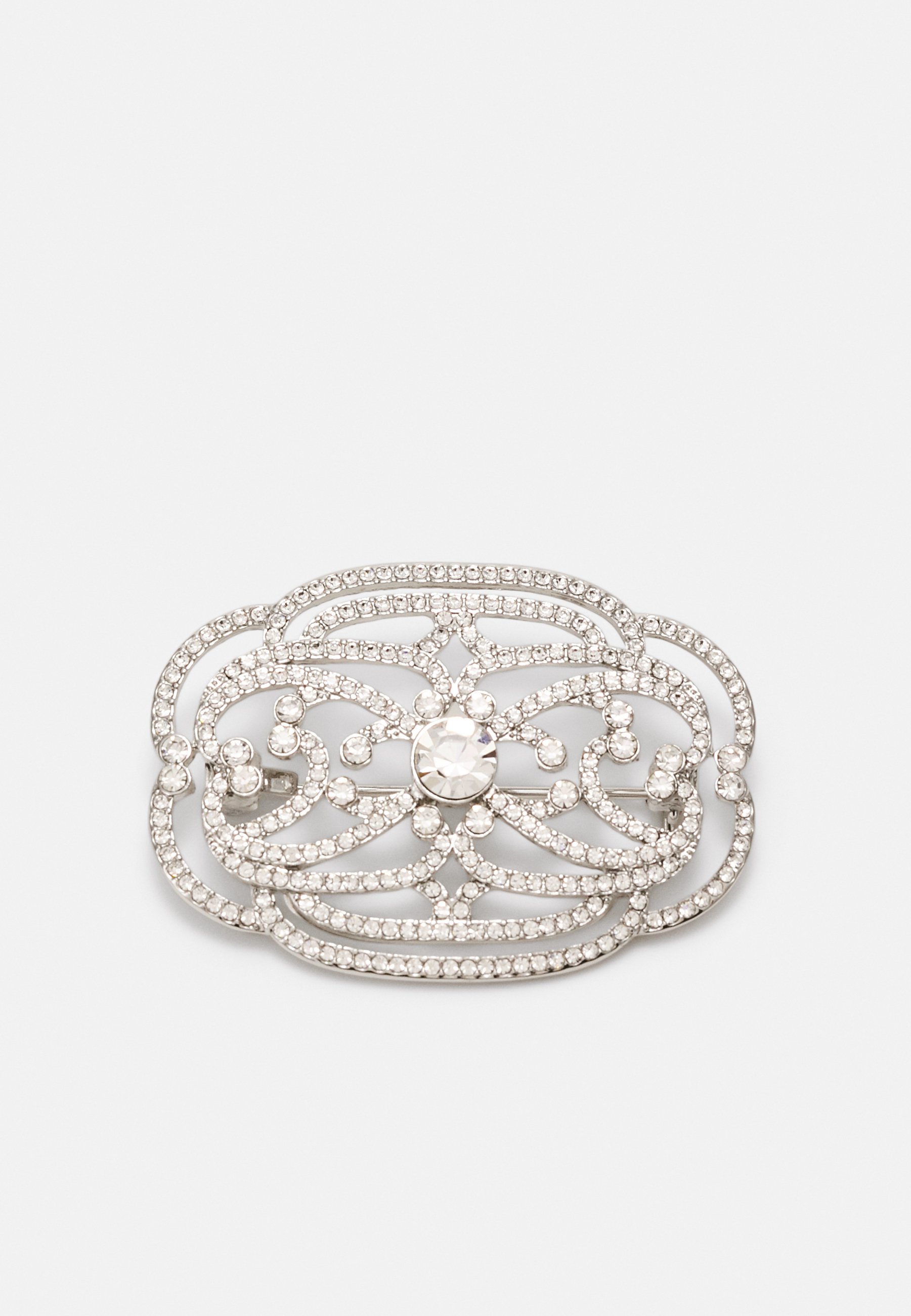 BOX PIN PAVE SCROLL - Brooch