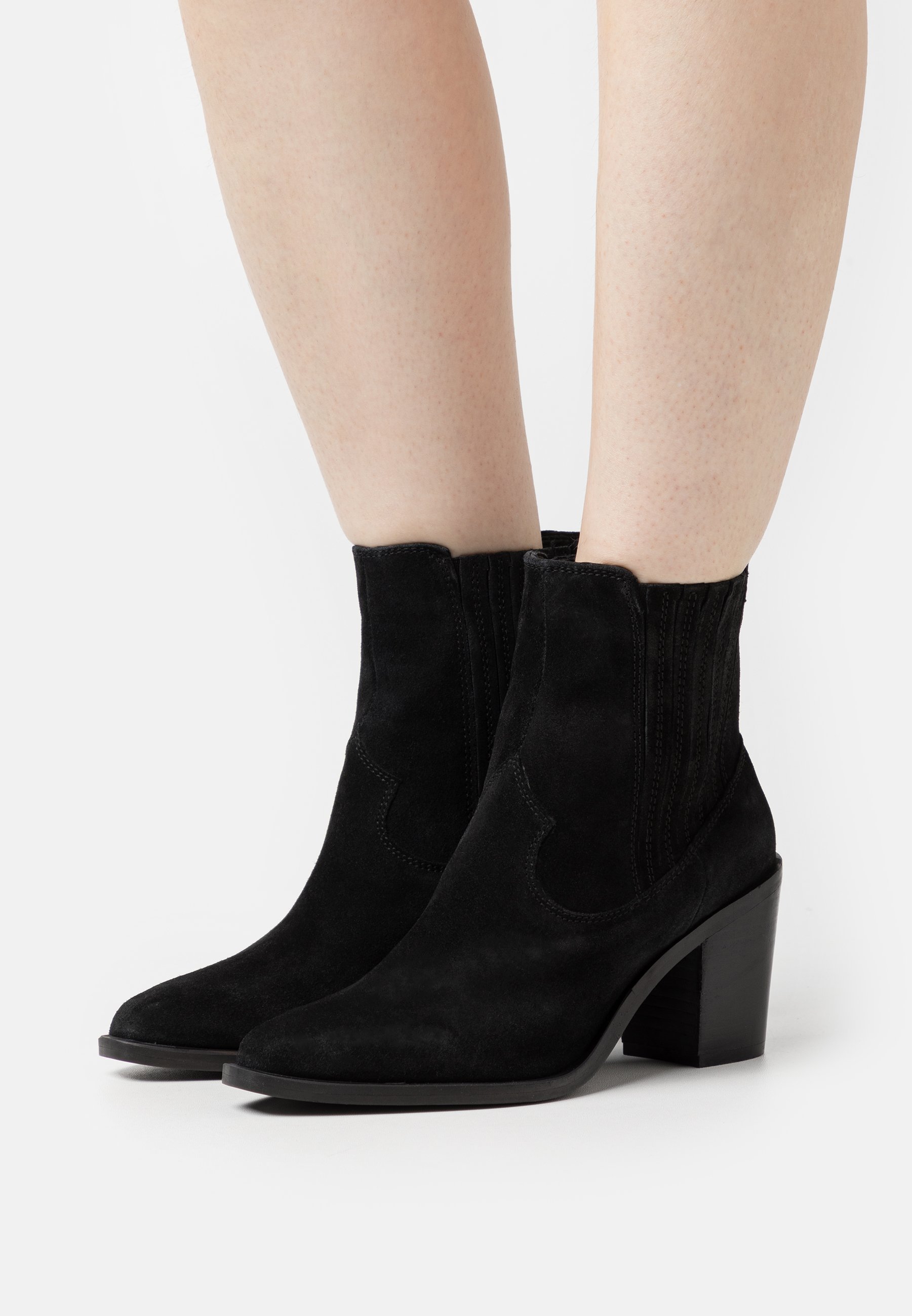 LEATHER - Cowboy/biker ankle boot
