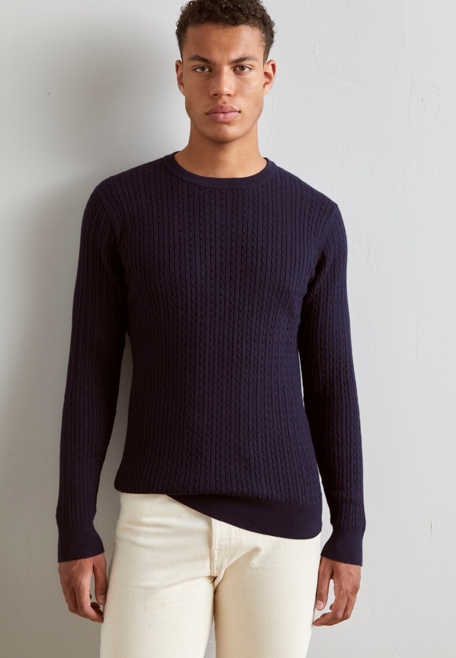 SLHBERG CABLE CREW NECK B NOOS - Jumper
