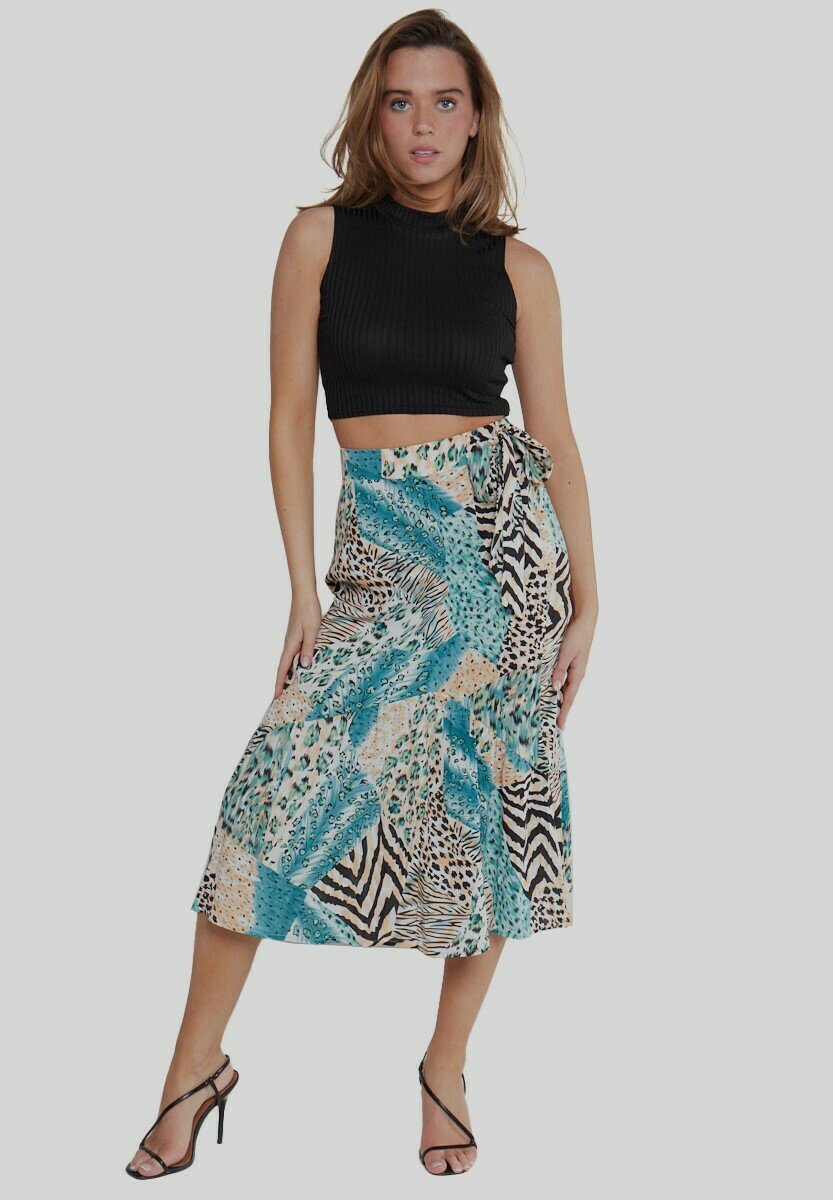 MIX ANIMAL PRINT MIDI - A-line skirt