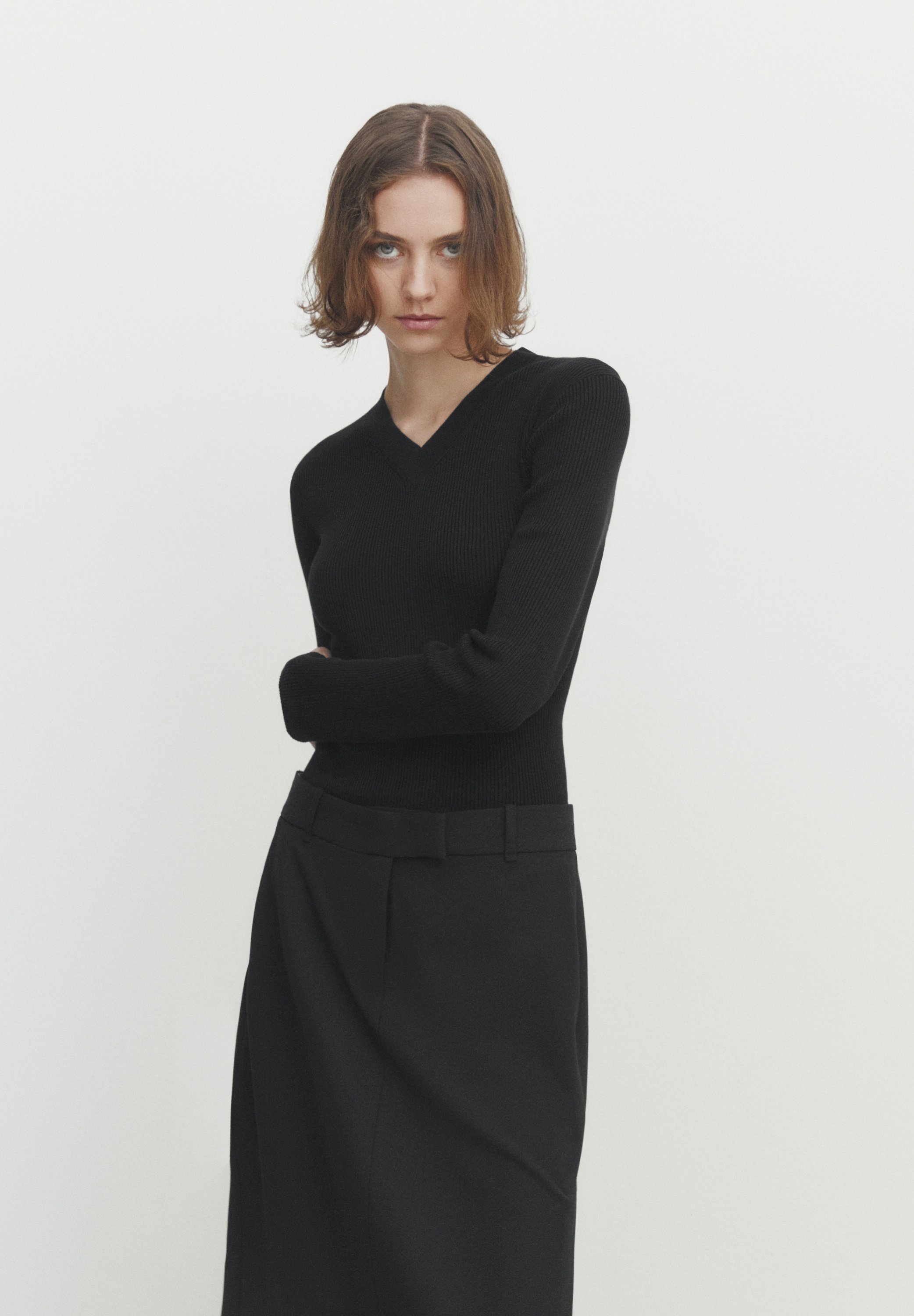 LONG TAILORED WITH SLITS - Maxi skirt