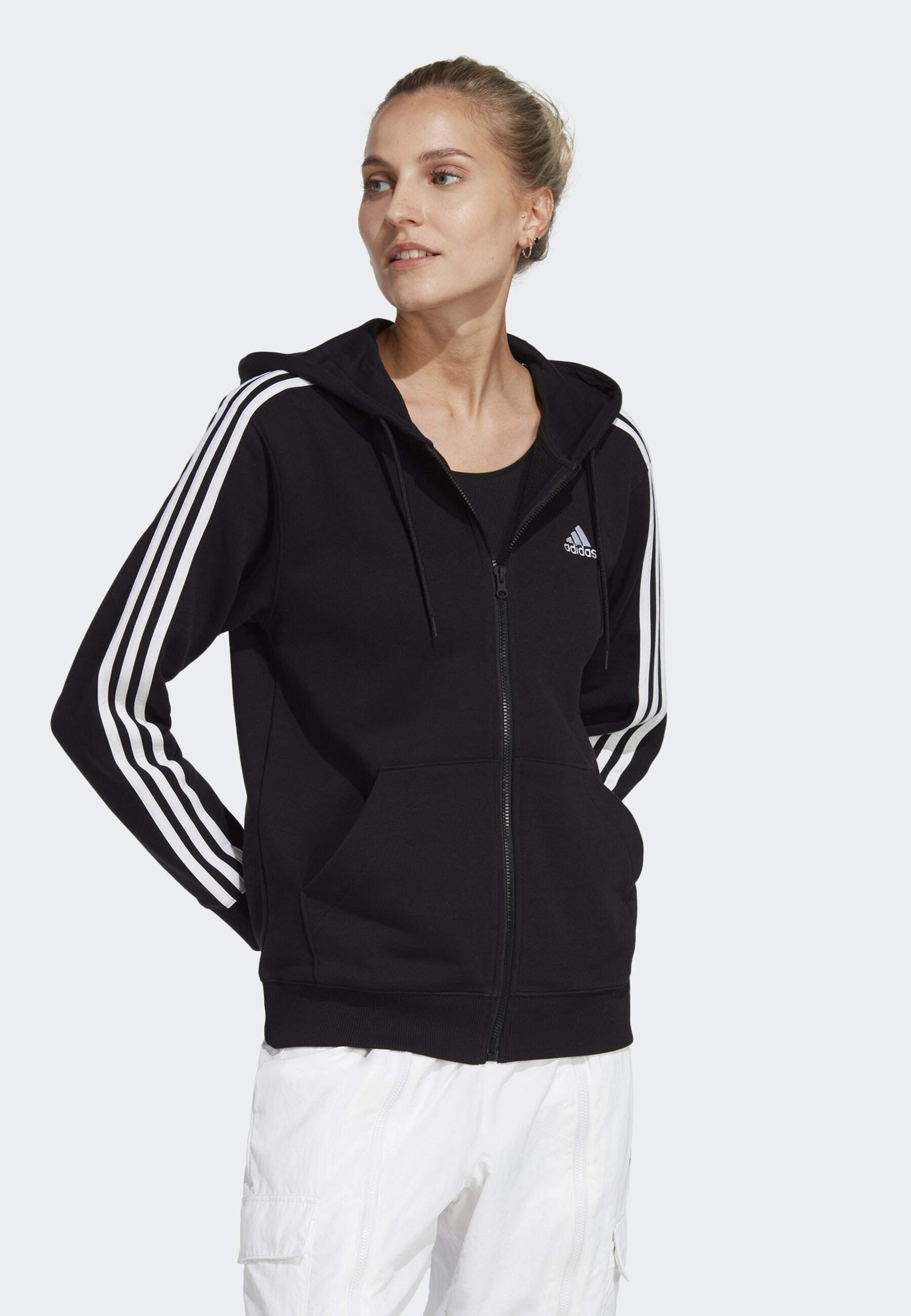 ESSENTIALS 3-STRIPES FULL-ZIP - Zip-up sweatshirt