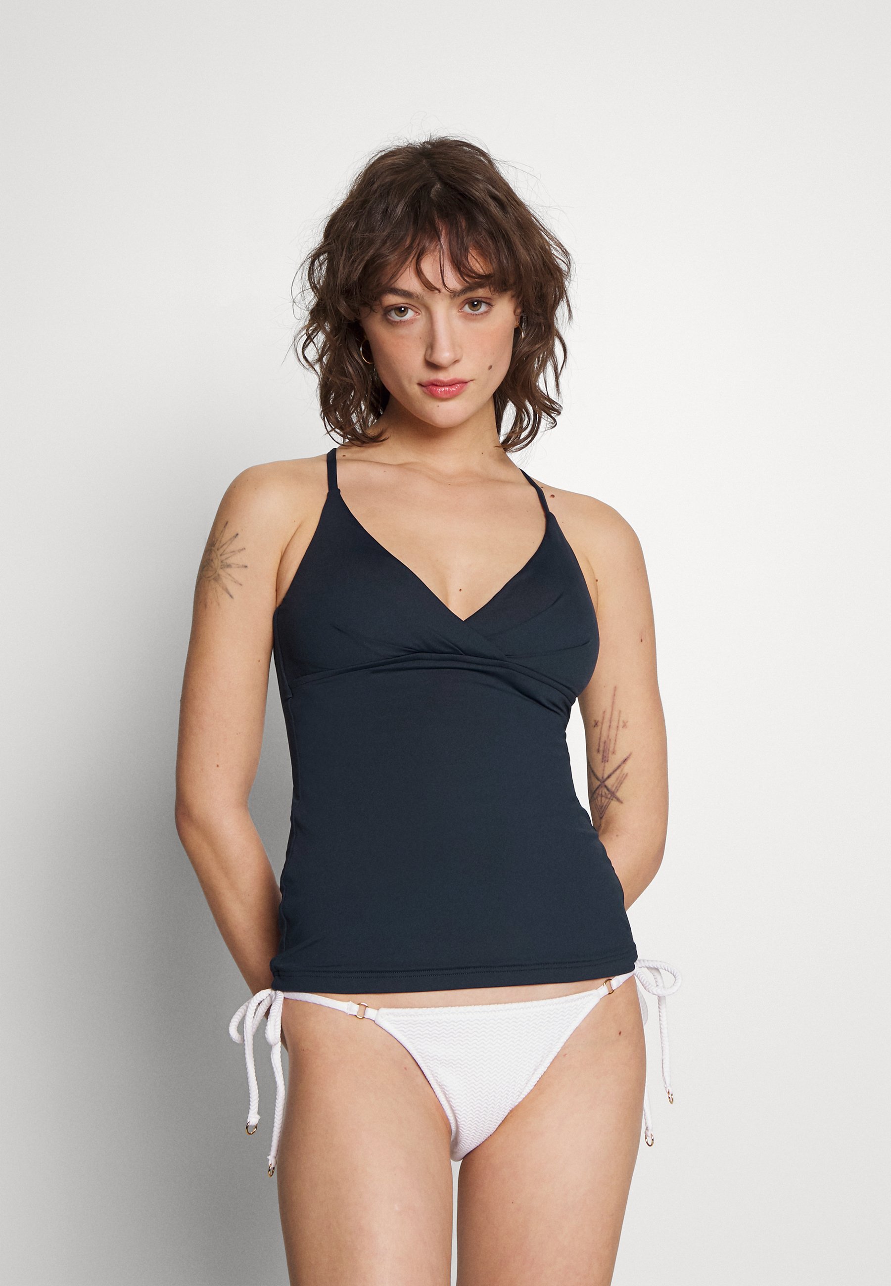 COLLECTIVE WRAP FRONT SINGLET - Bikini top