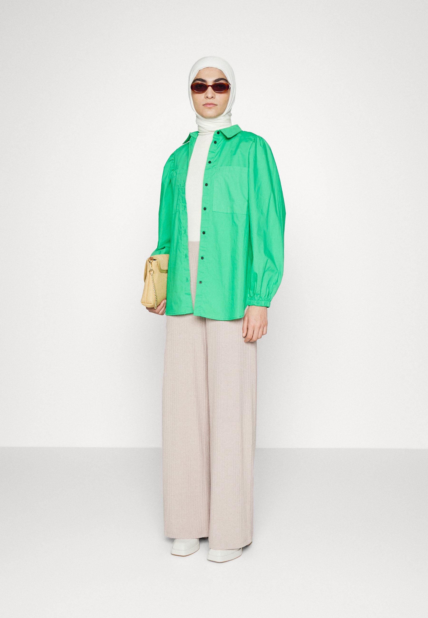 RIBBED WIDE LEG - Tracksuit bottoms