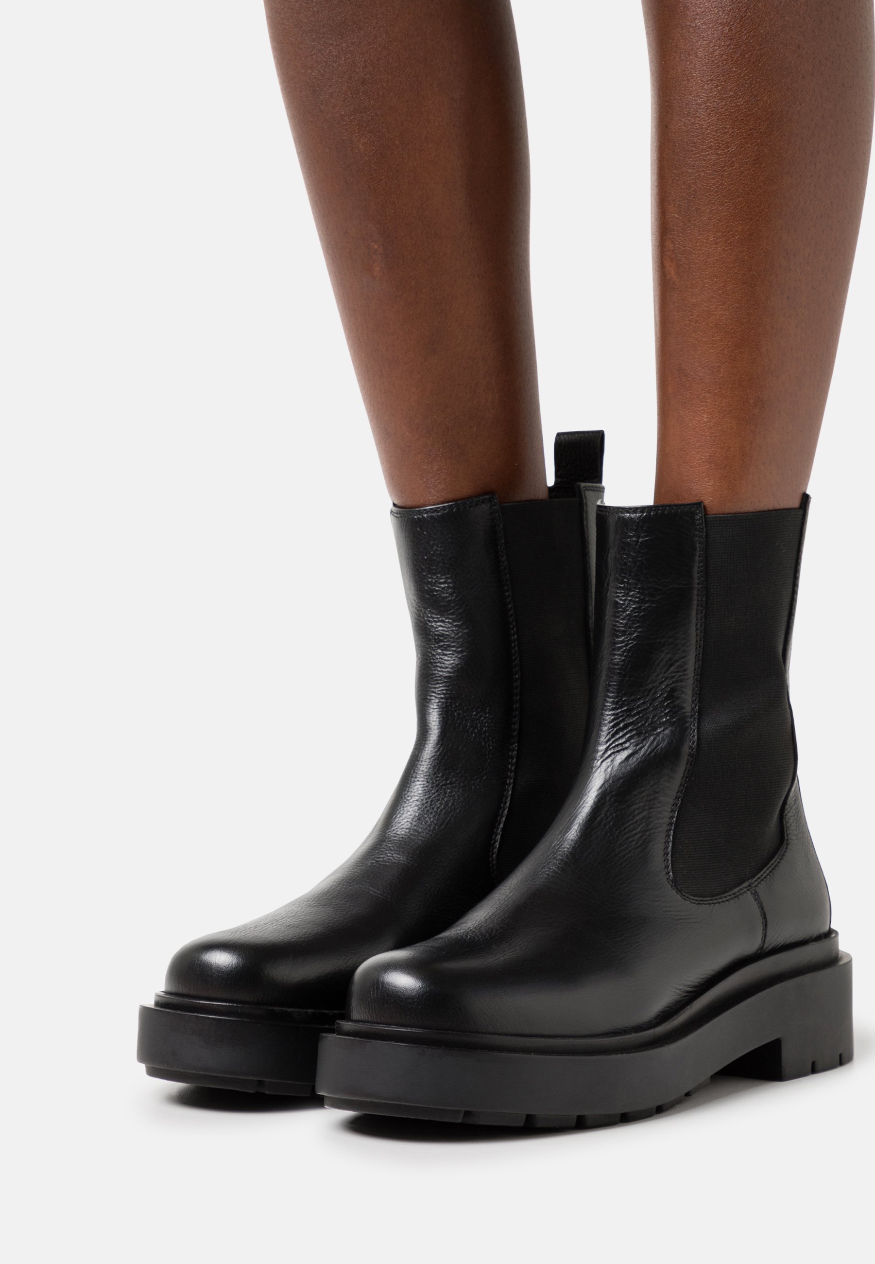 LEATHER - Platform ankle boots