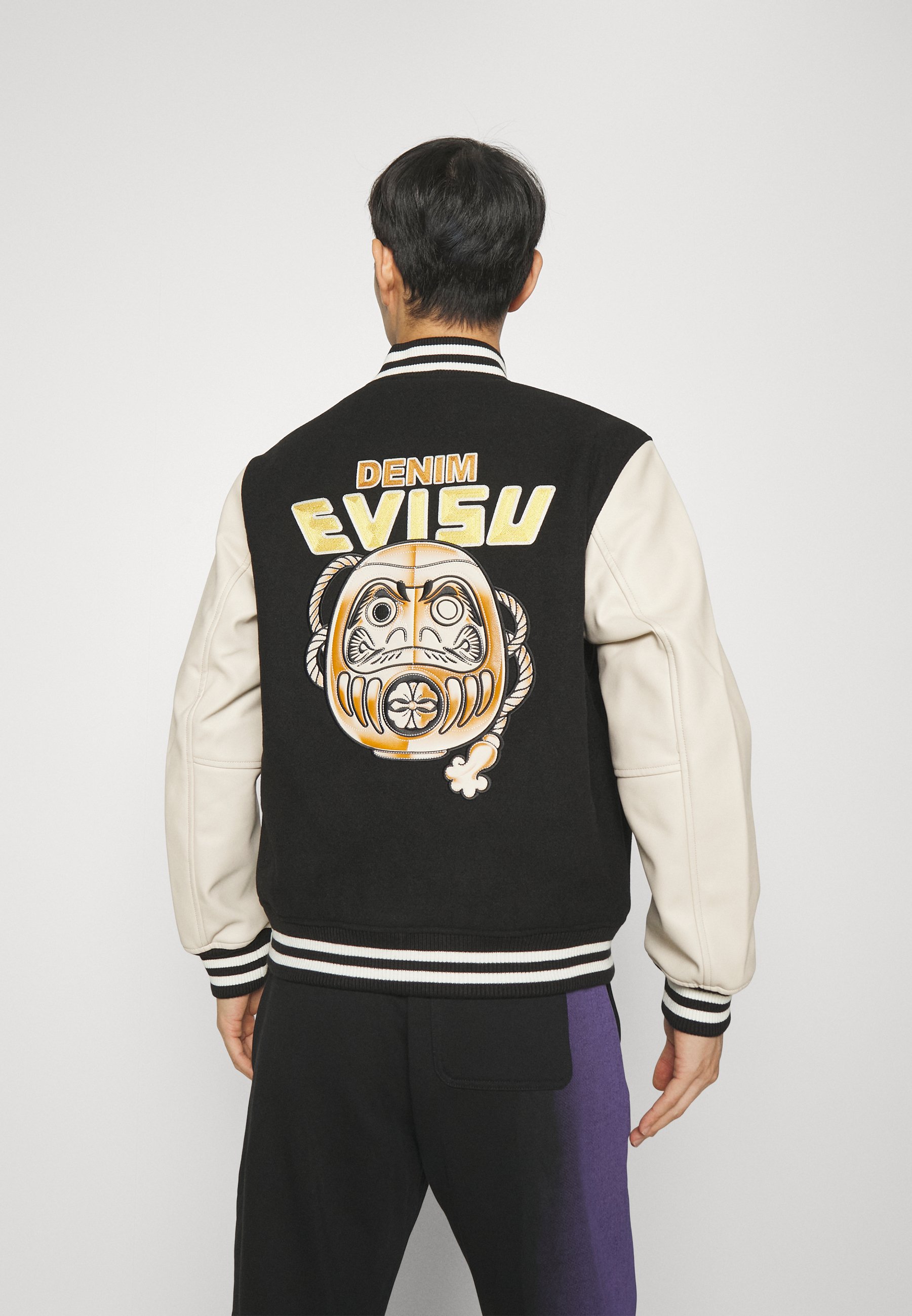 DARUMA APPLIQUE BASEBALL JACKET - Bomber Jacket