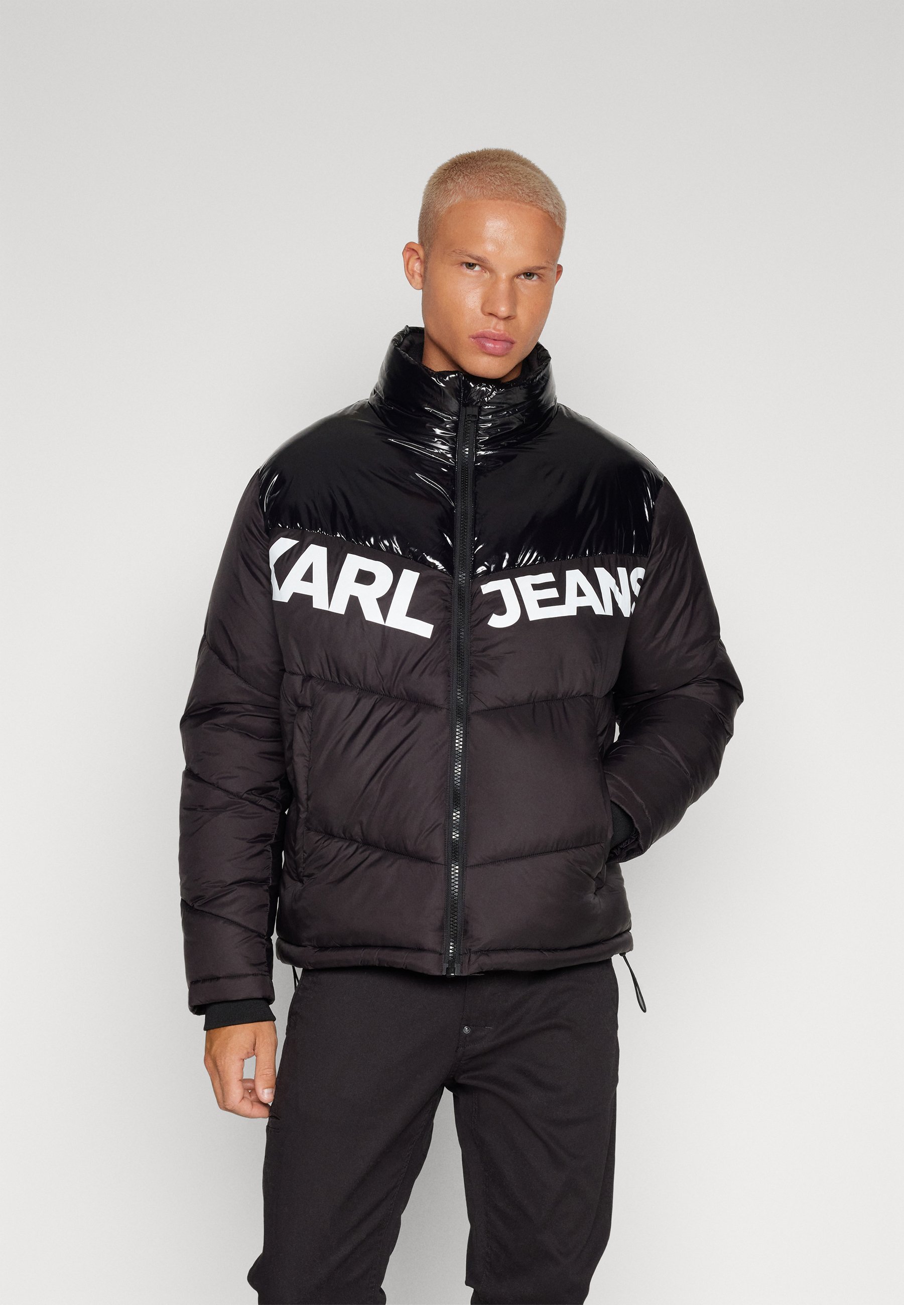 LOGO PUFFER JACKET - Winter jacket -BLACK/SHINY BLACK
