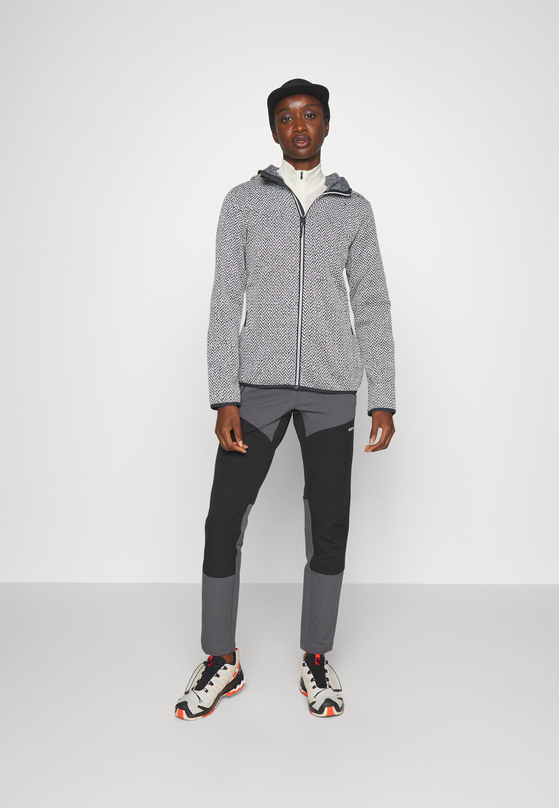 WOMAN JACKET FIX HOOD - Fleece jacket