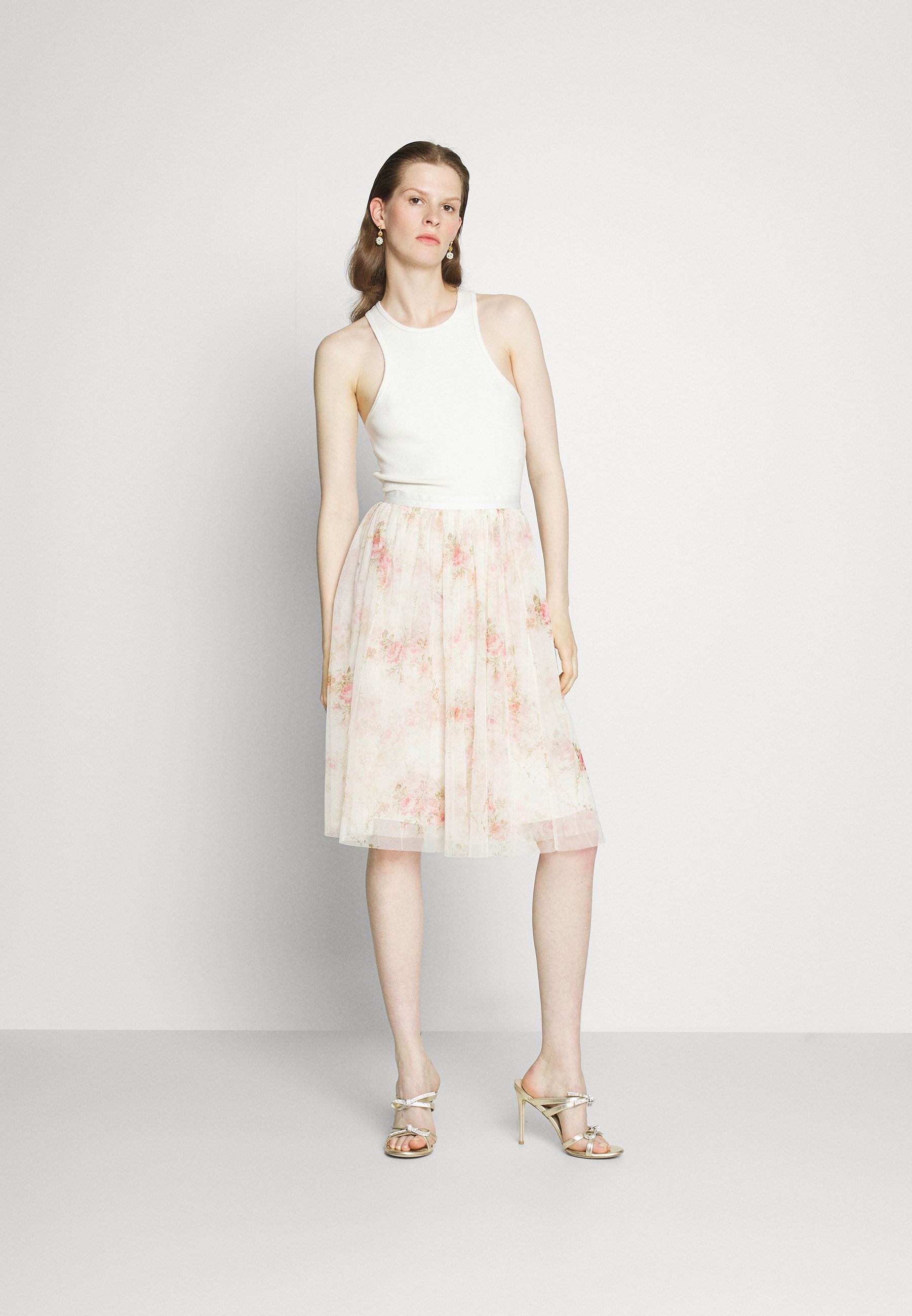 TRAILING BLOOMS MIDI SKIRT - A-line skirt