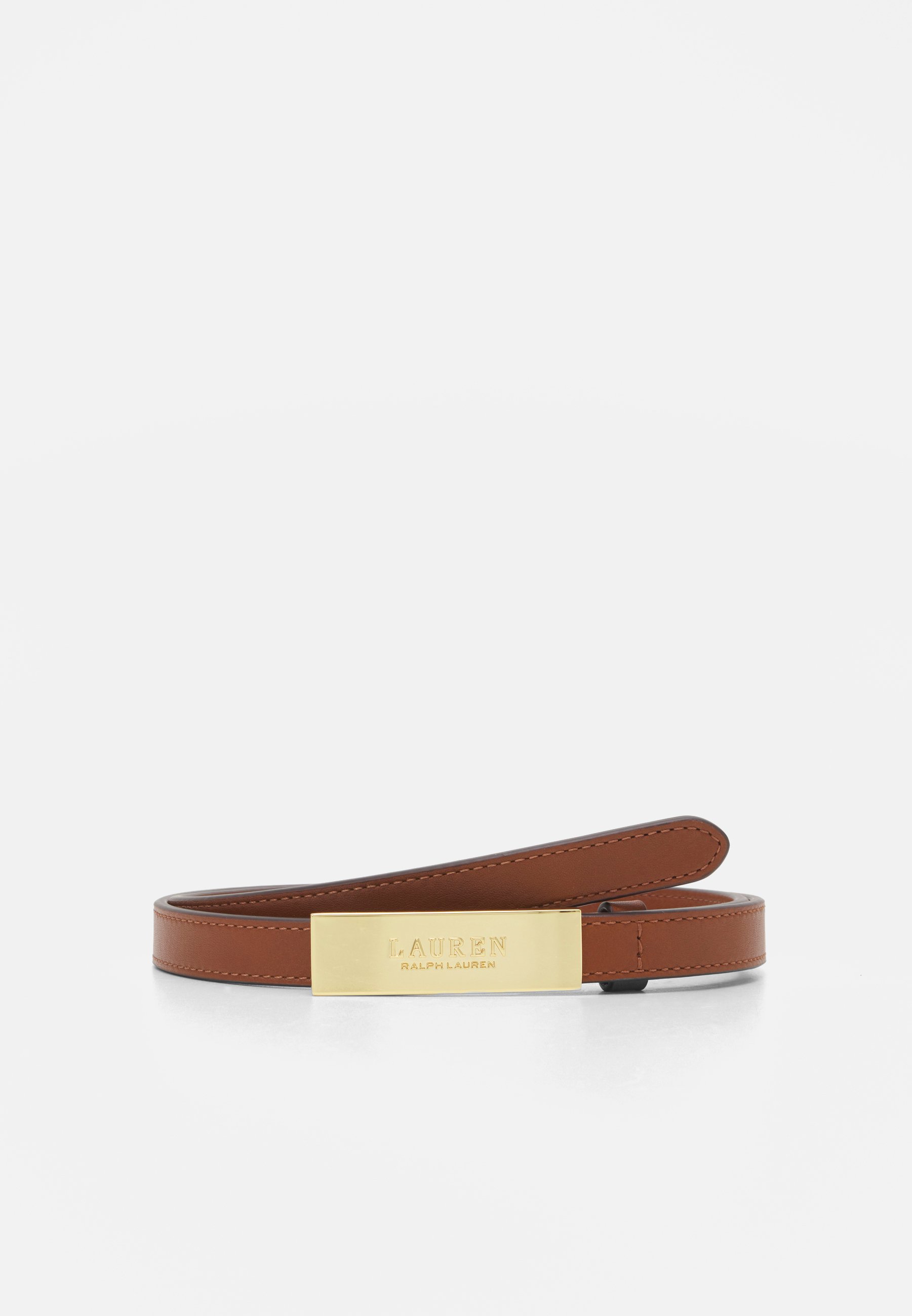 NEW PLAQUE BELT SKINNY - Belt -tan