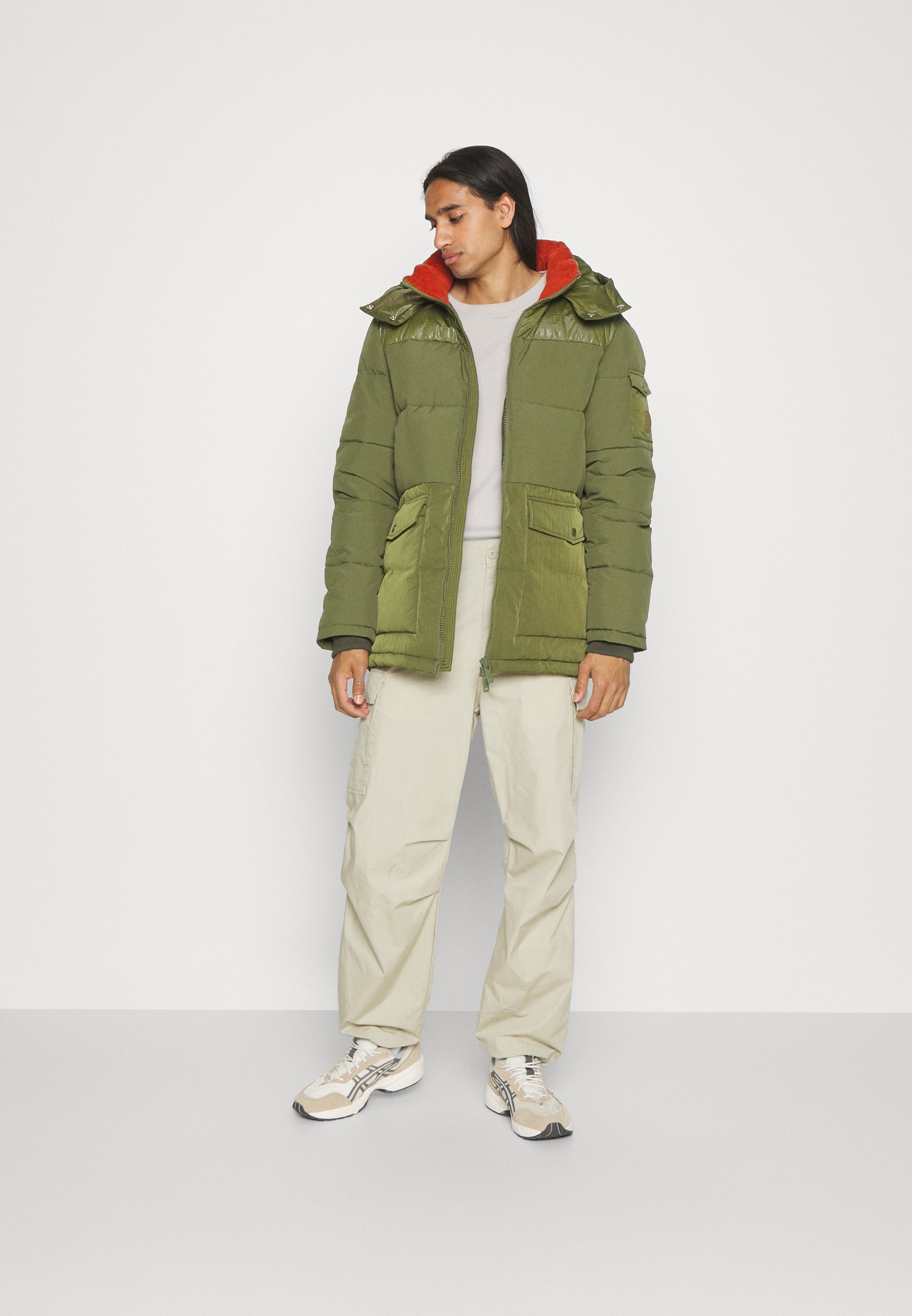 MID LENGTH FABRIC MIX JACKET - Winter jacket
