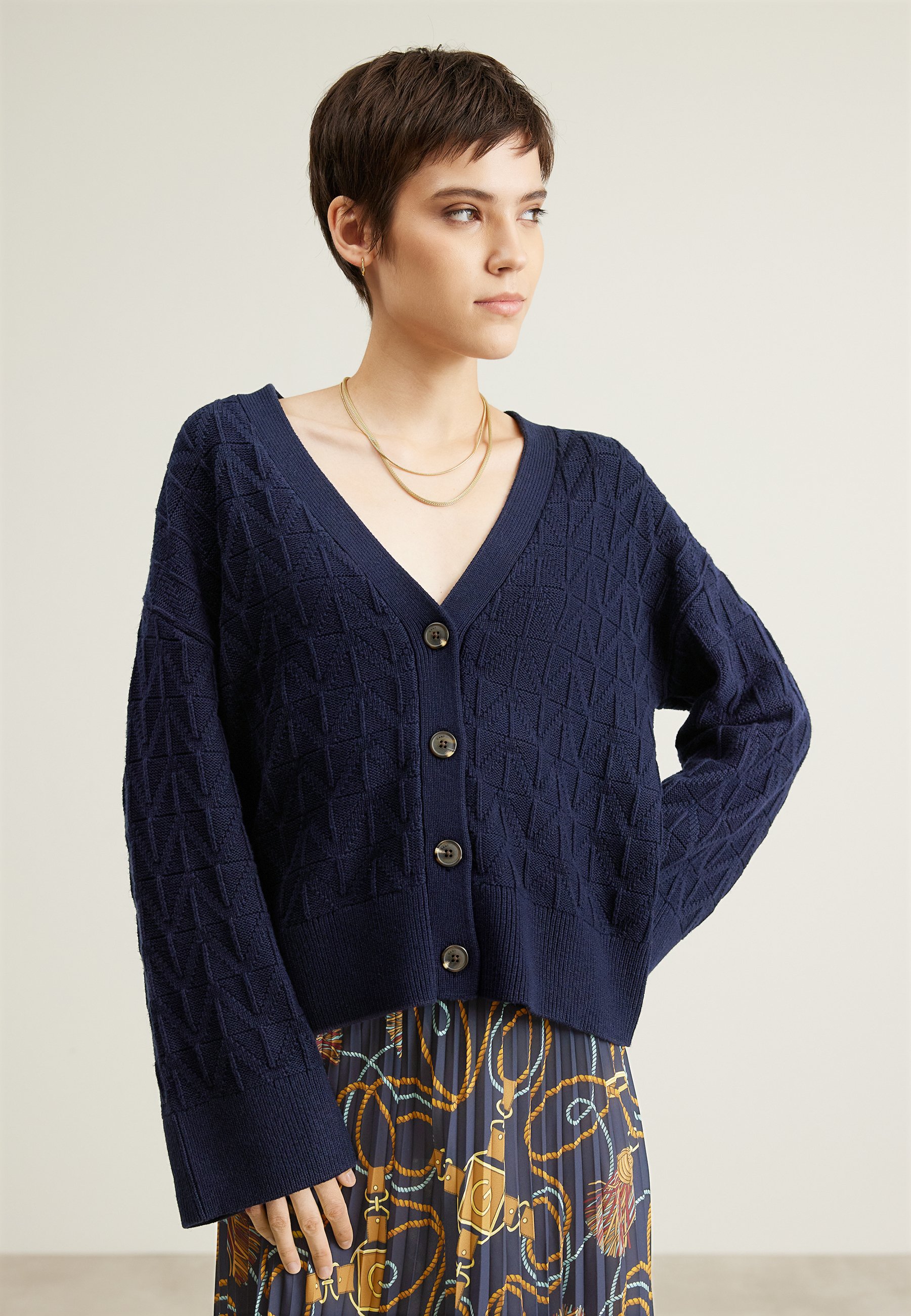ROPE PRINT SKIRT - Pleated skirt