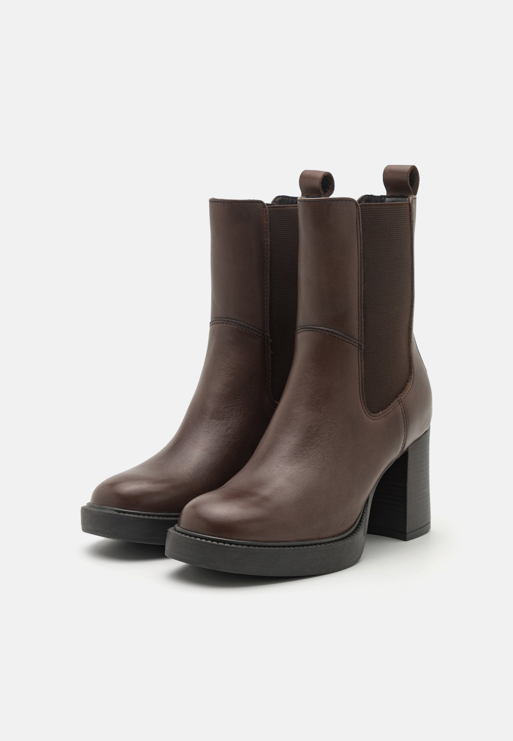 LEATHER - High heeled ankle boots